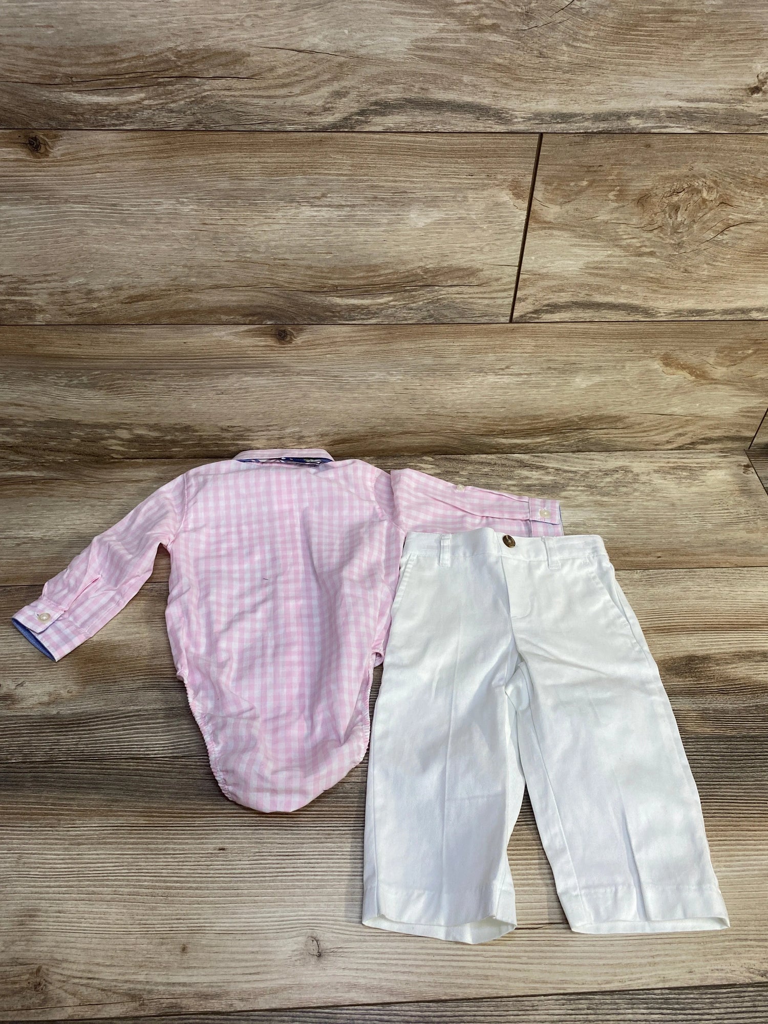 Starting Out 3pc Gingham Button-up Bodysuit Set Pink sz 3-6m - Me n Mommy To Be