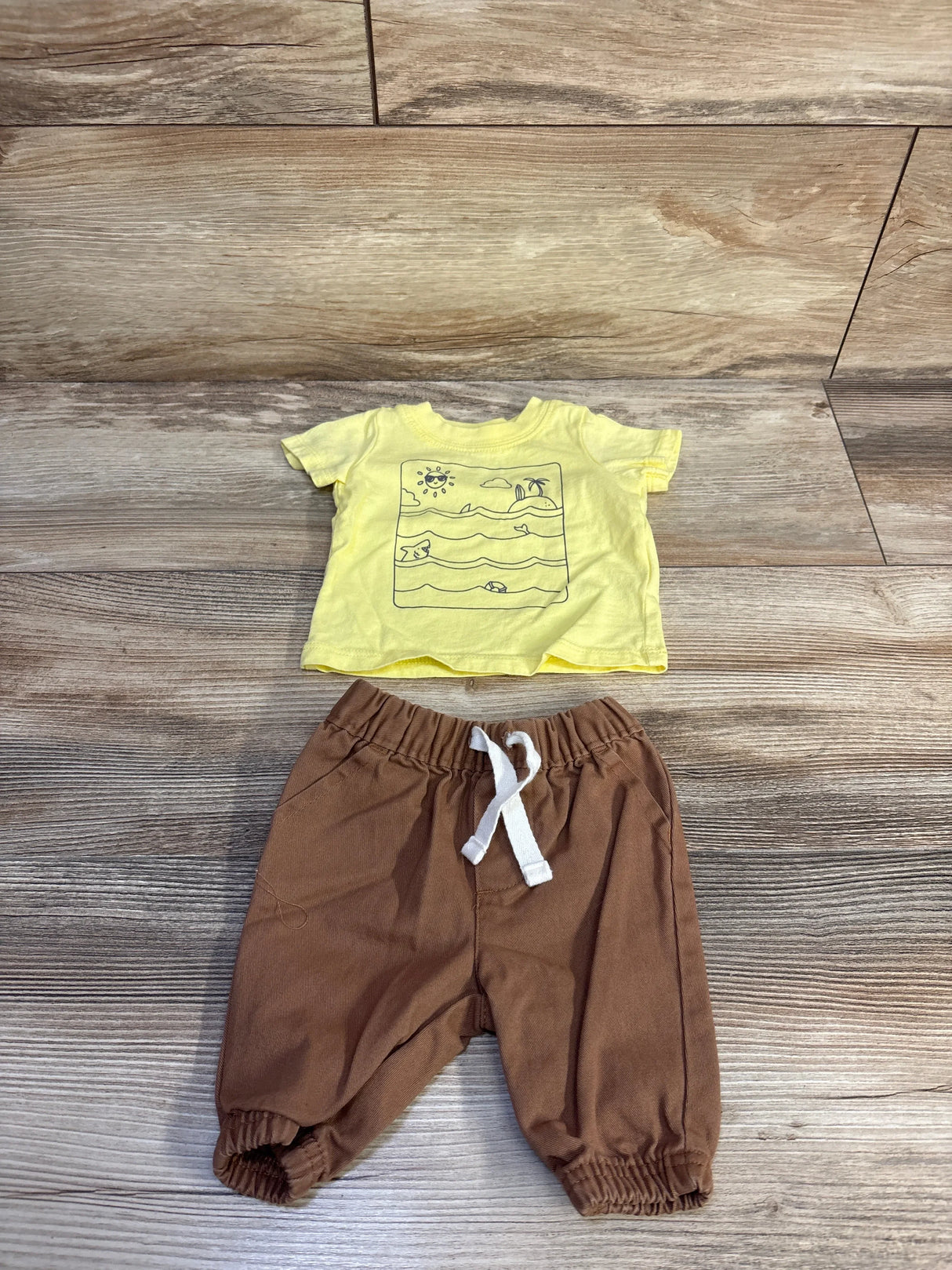 Carter's 2pc Shirt & Pants Set Yellow sz Newborn