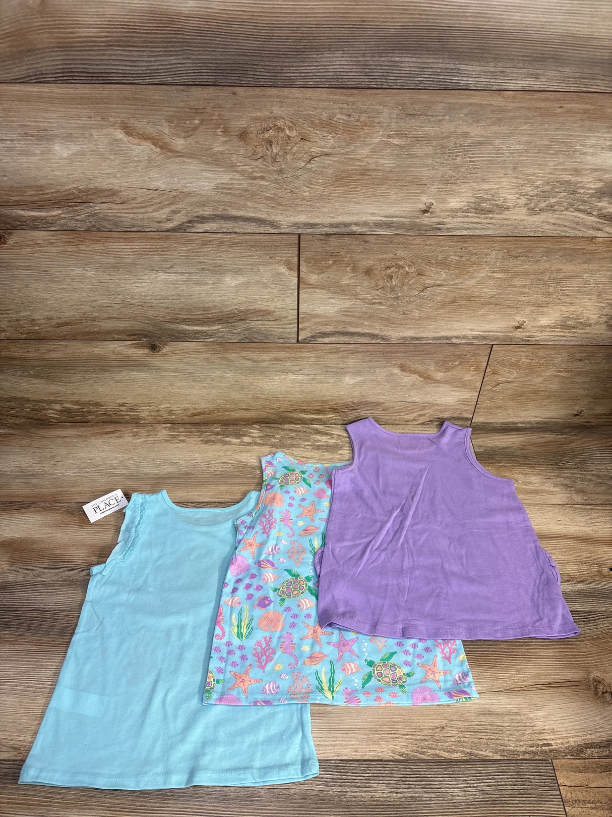 NEW Children's Place 3pk Mermaid Tank Tops Blue sz 5T