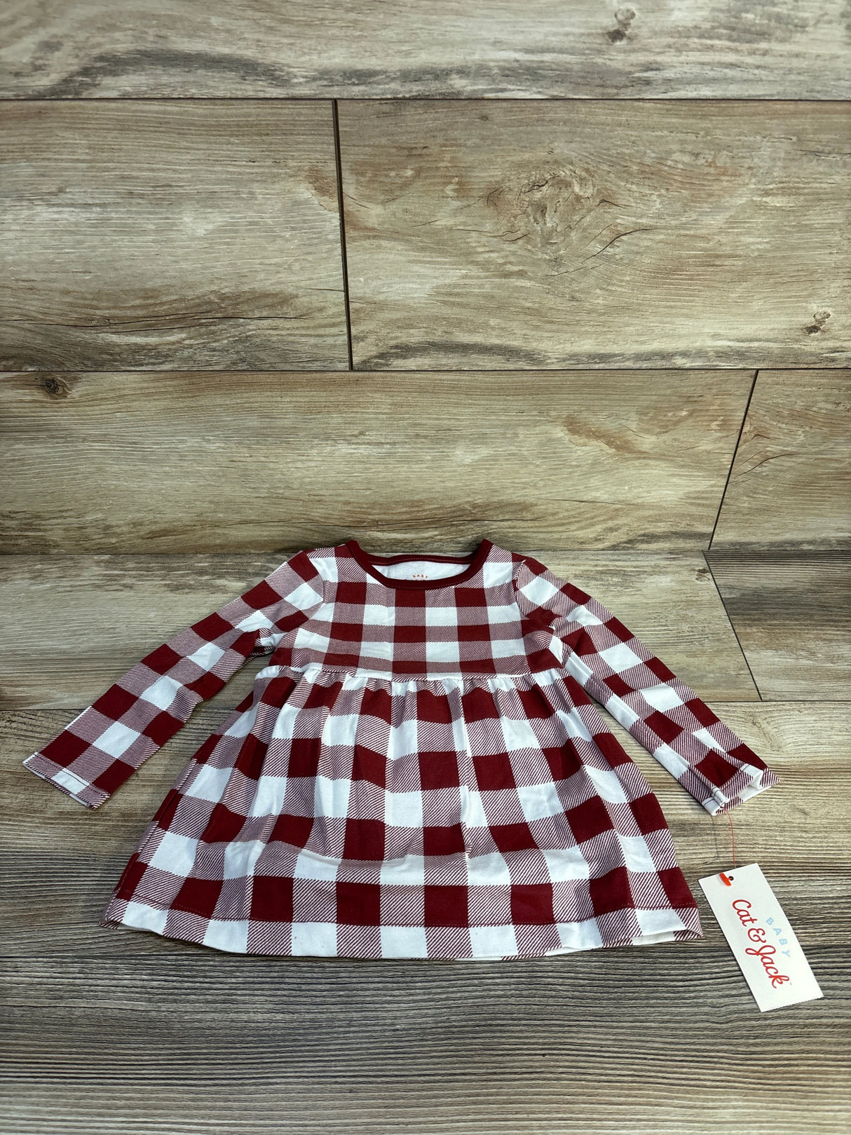 NEW Cat & Jack 2pc Checkered Dress & Bloomers Set White sz 12m