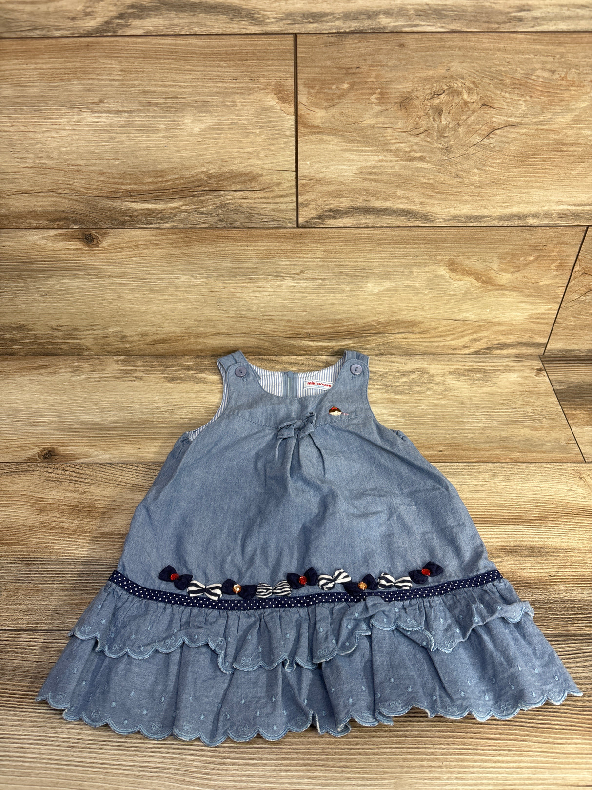 Miki House Chambray Tunic Blue sz 12-18m