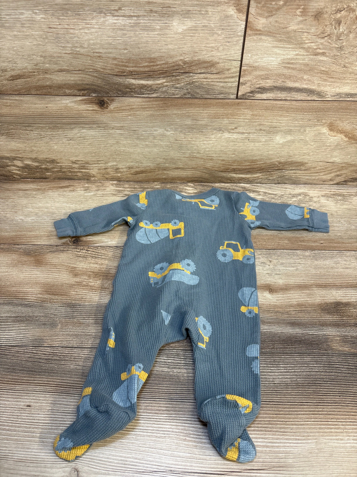 Carter's Waffle Knit Construction Truck Sleeper Slate sz 3m