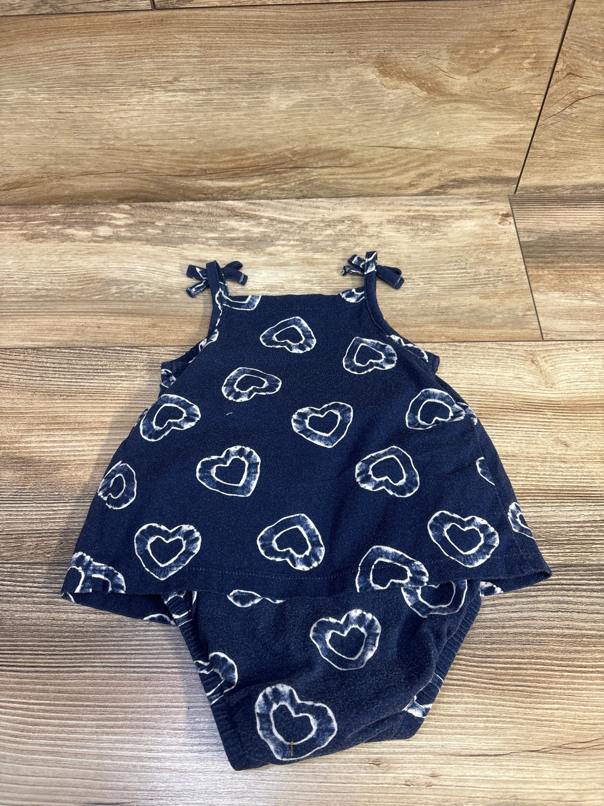 Carter's Henley Heart Bodysuit Dress Blue sz 9m
