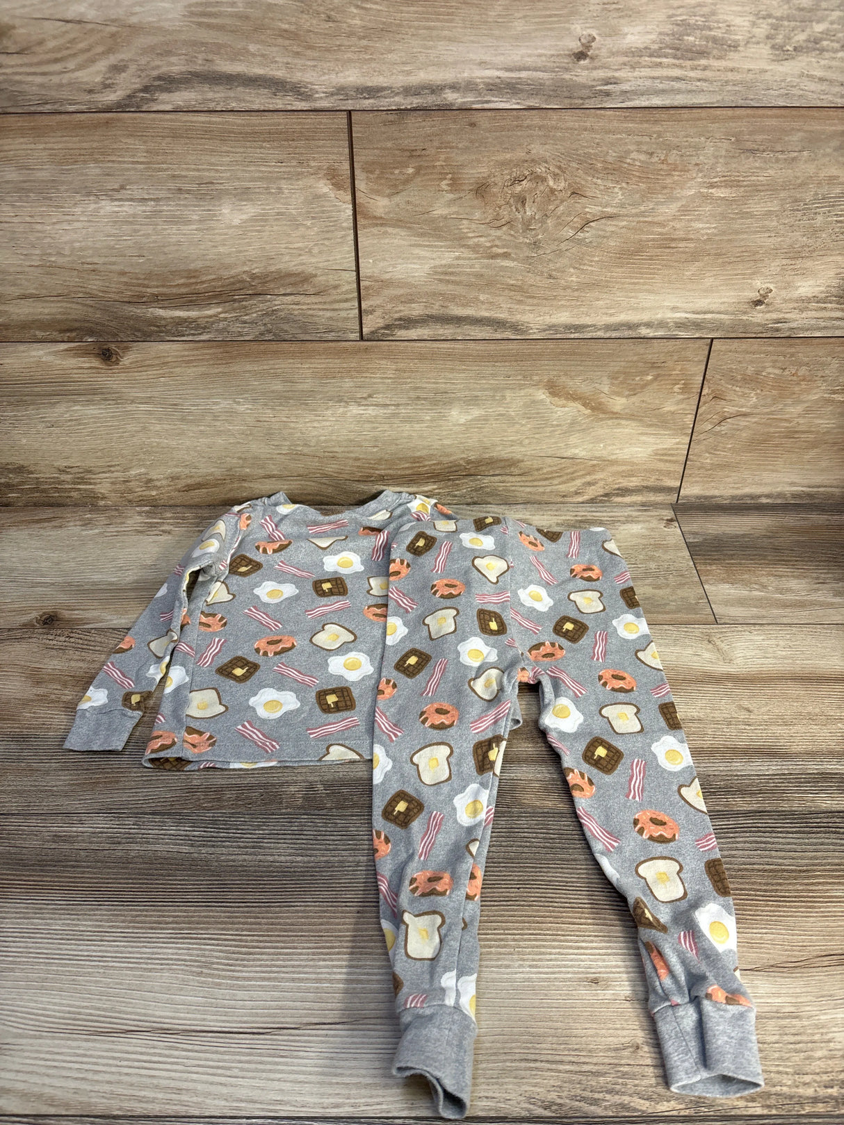 Wonder Nation 2pc Breakfast Pajama Set Grey sz 3T