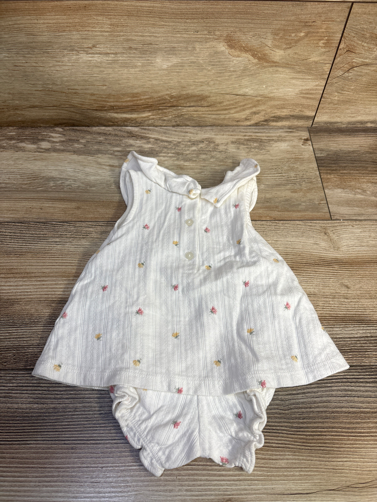 NWOT Janie & Jack 2pc Rose Pointelle Matching Set White sz 3-6m