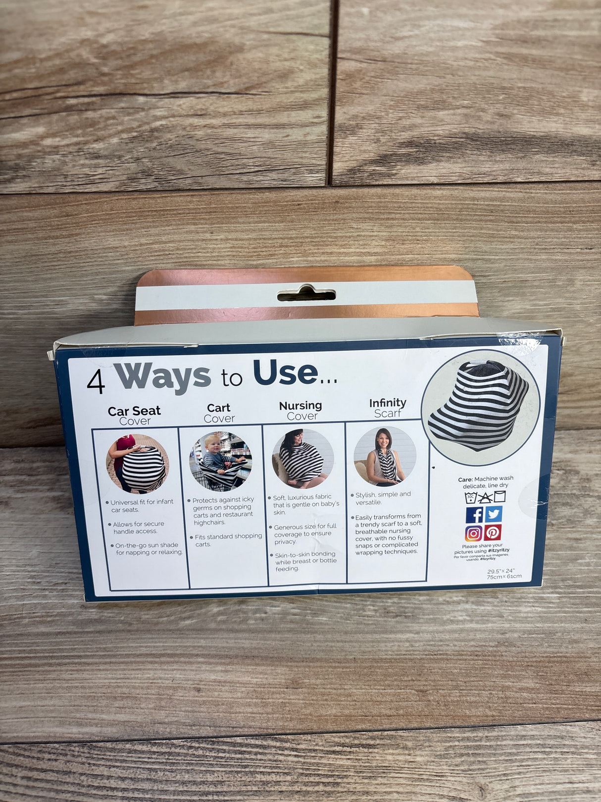 NEW Itzy Ritzy Mom Boss 4-in-1 Nursing Cover in Black/White Stripes