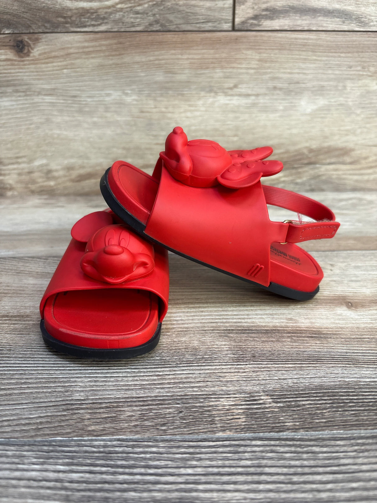 Mini Melissa x Disney Mickey & Minnie Beach Slide Sandals Red sz 9c - Me n Mommy To Be
