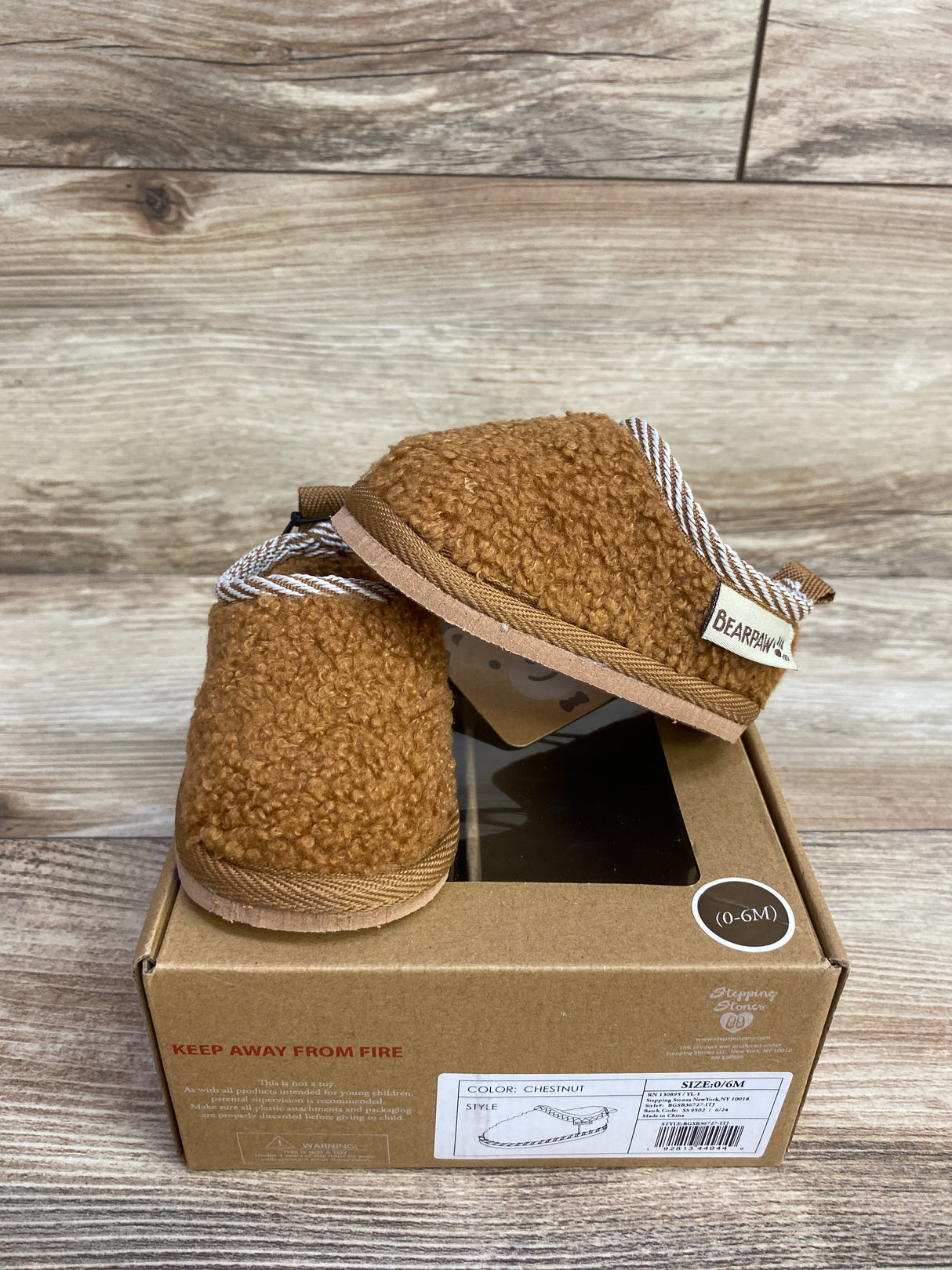 NEW Bearpaw Stepping Stones Slippers Chestnut sz 1/2c