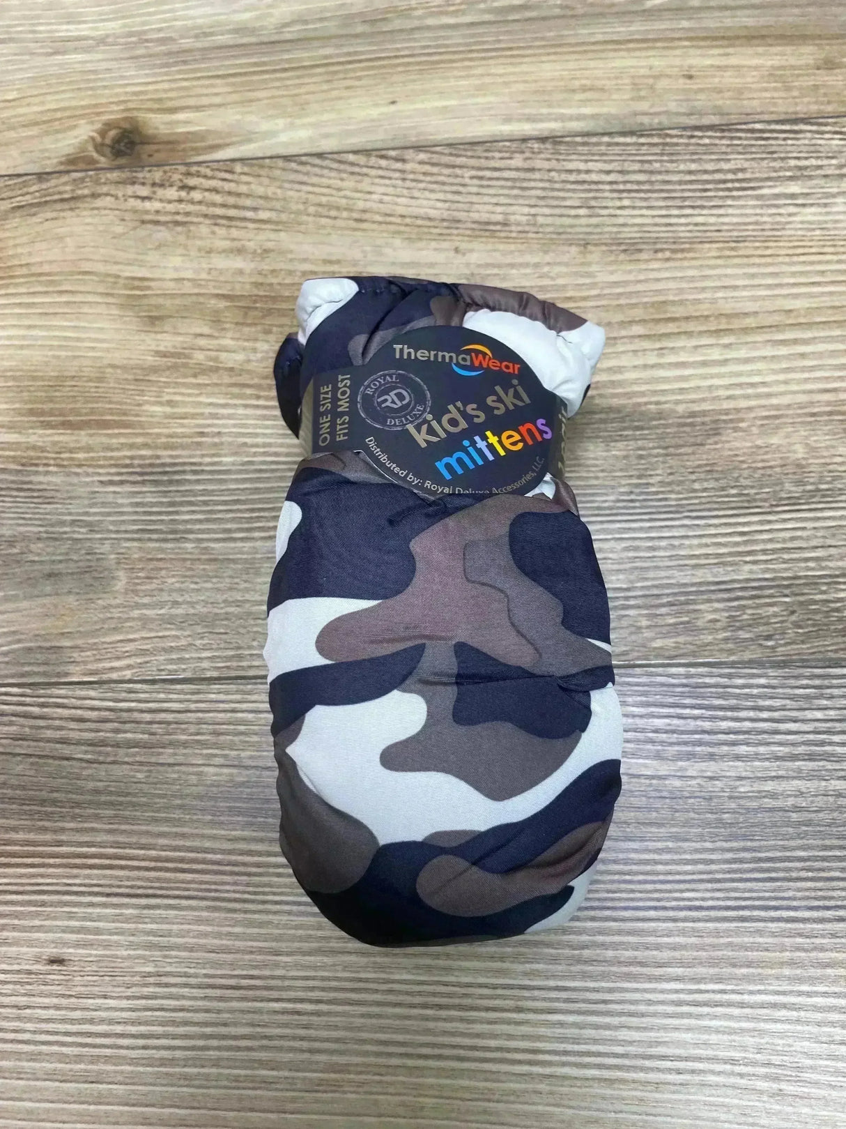 NEW ThermaWear Kid's Ski Grey Camo Mittens OSFM (1-3Y) - Me n Mommy To Be