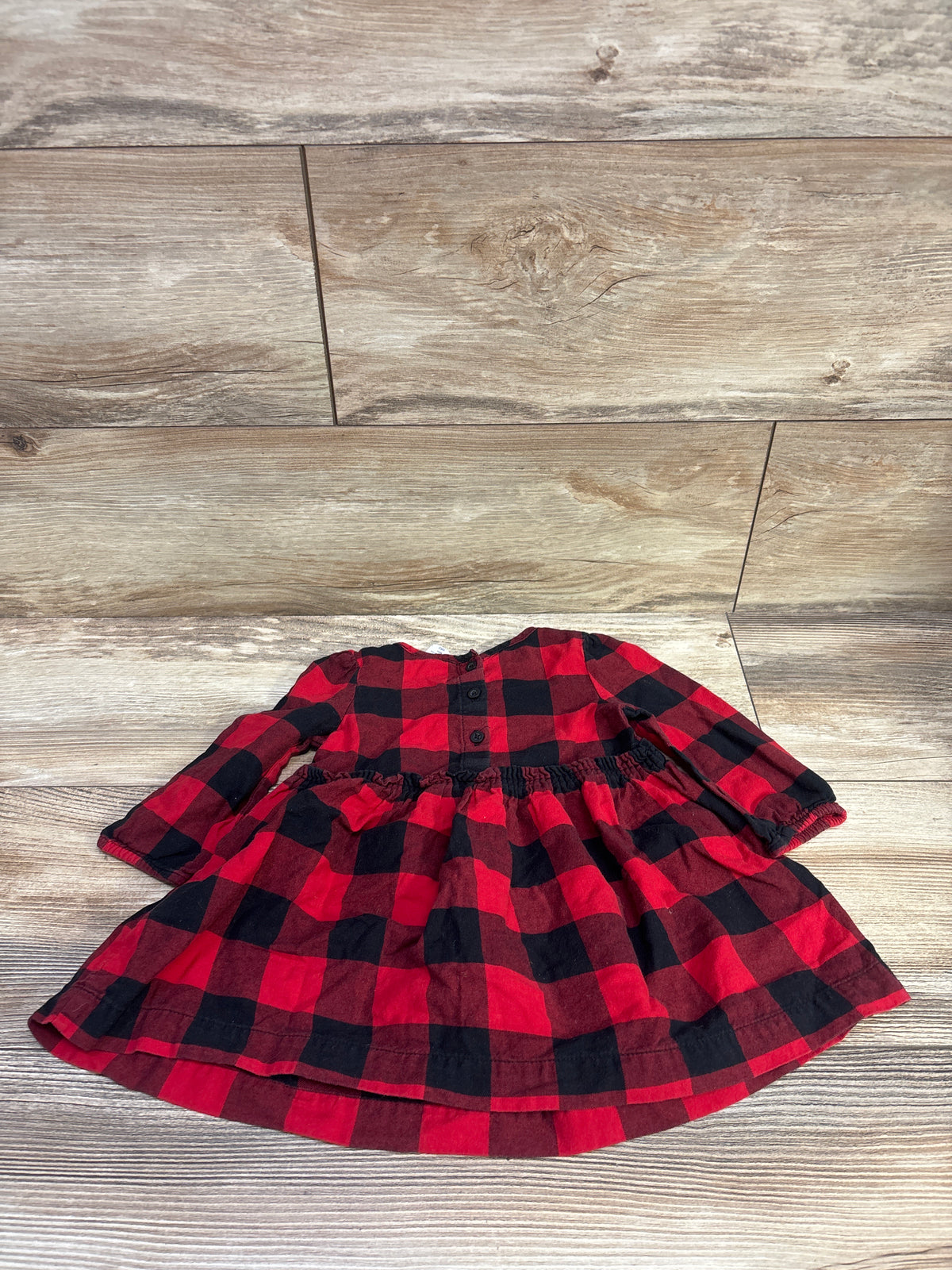 Baby Gap Buffalo Plaid Long Sleeve Dress Red sz 12-18m