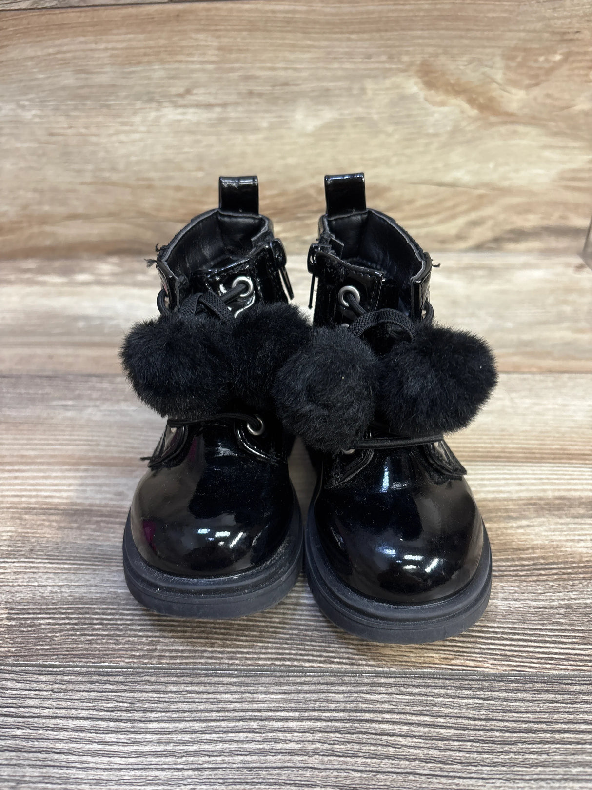 Nicole Miller Pom-Pom Zipper Boots Black sz 6c