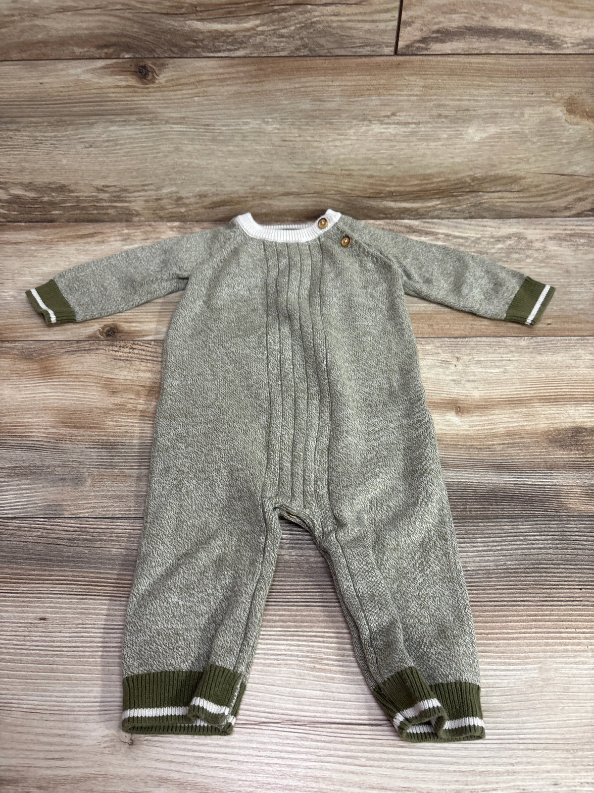 Cat & Jack Sweater Knit Coverall Green sz 3-6m
