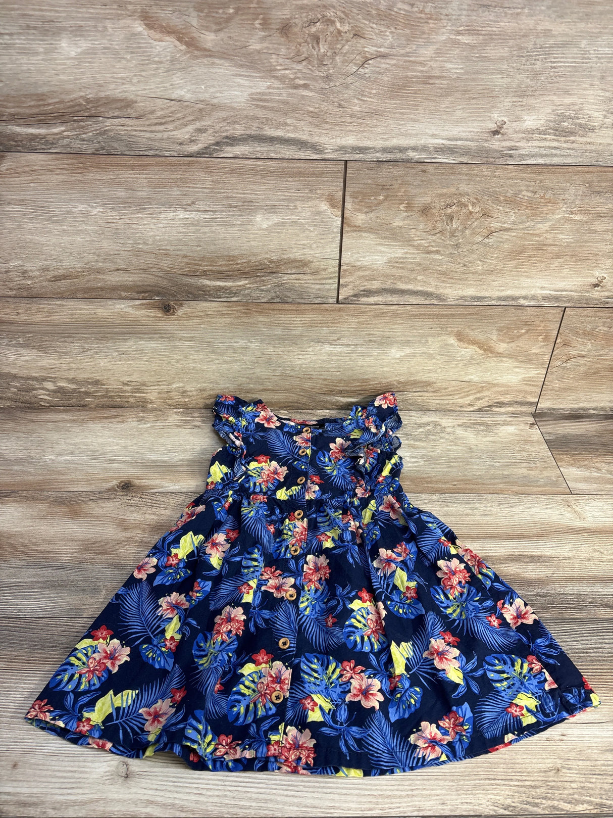 Picapino Floral Tropical Dress Navy sz 4T - Me n Mommy To Be