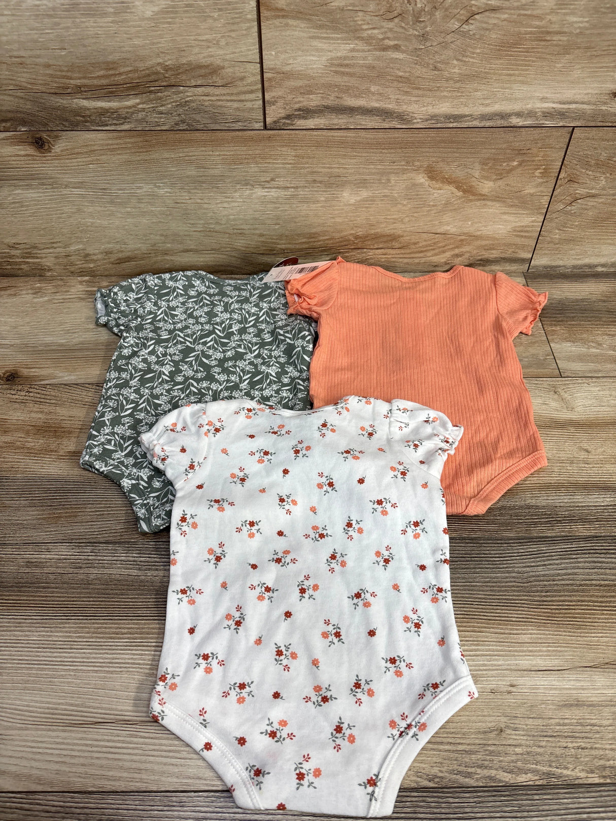 NEW Nicole Miller 3pk Floral Bodysuit Set Sage sz 6-9m