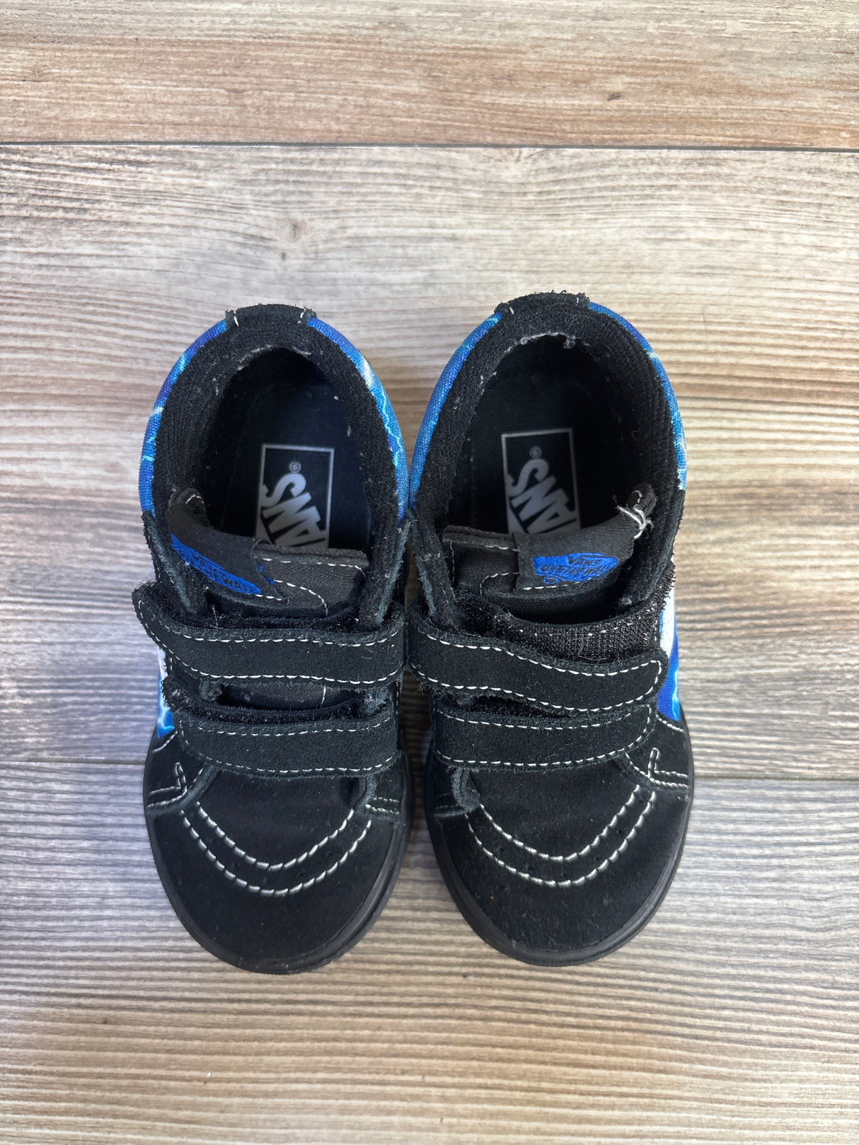 Vans Sk8-Mid V Shoes in Glow Lightning Black/Blue sz 8c