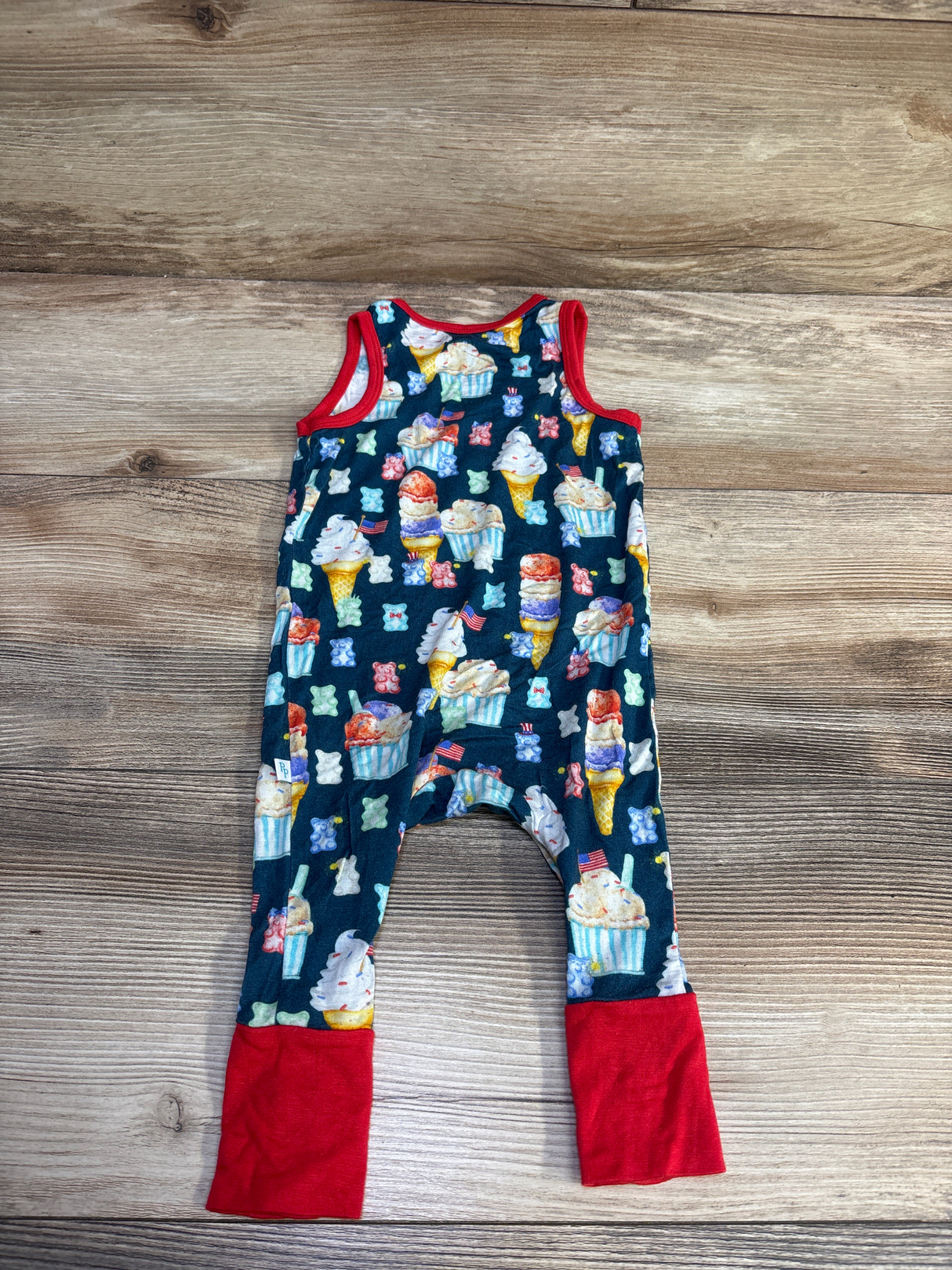 Posh P. Bamboo American Treat Sleeveless Jumpsuit Blue sz 3-6m