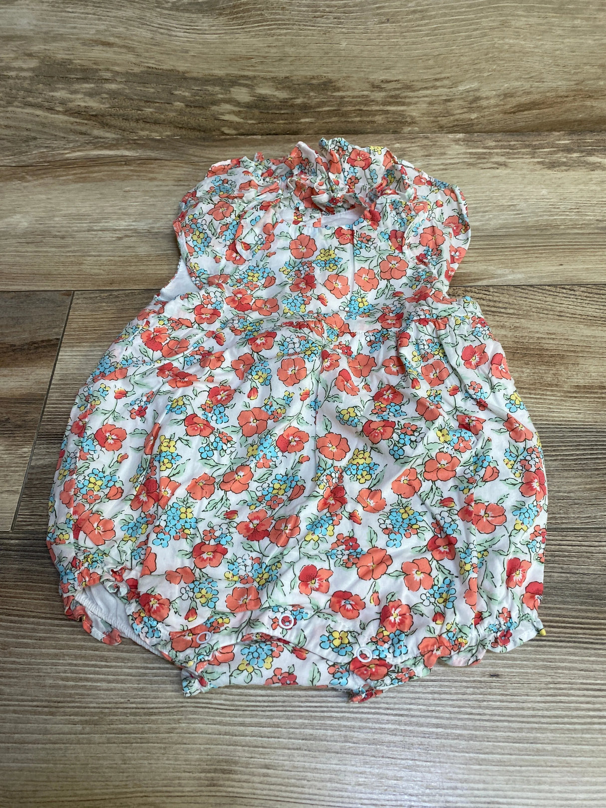 Janie and Jack Floral Ruffle Sleeve Romper White sz 6-12m - Me n Mommy To Be