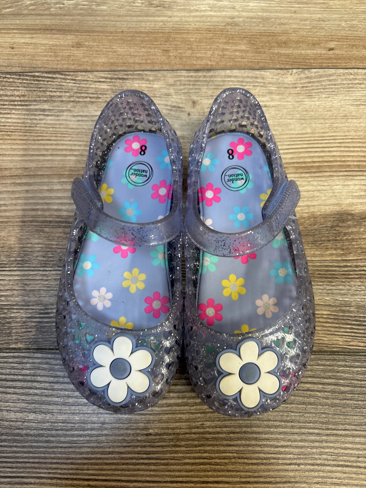 Wonder Nation Jelly Flat Sandals Purple sz 8c