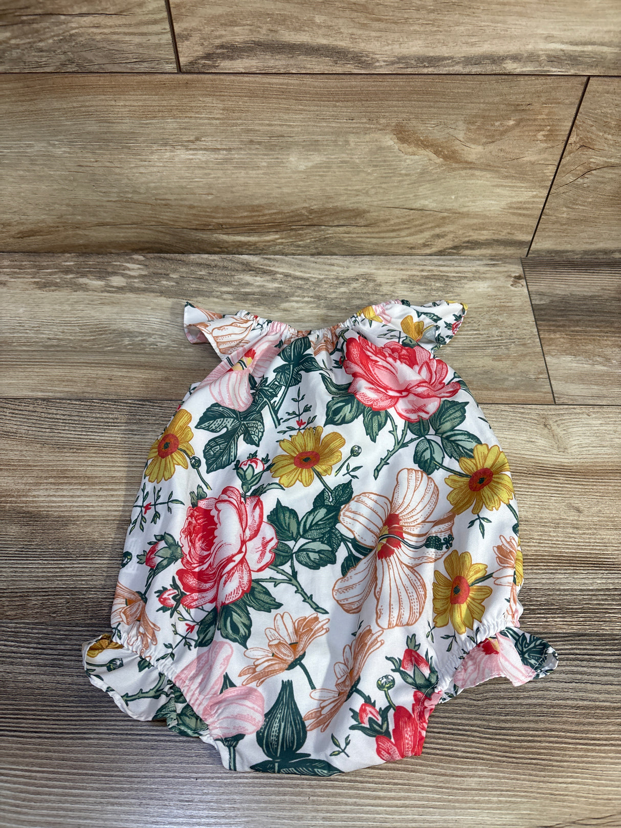 Floral Bubble Romper White sz 12m
