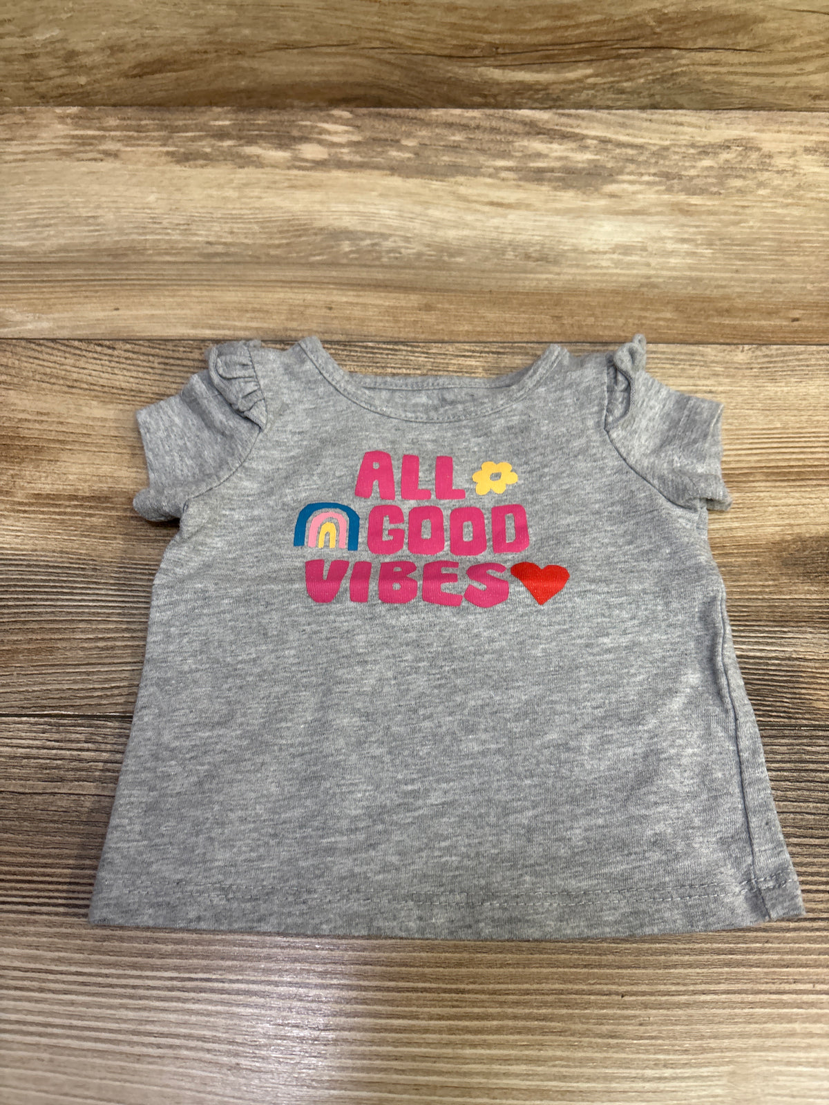 Okie Dokie All Good Vibes Shirt Grey sz 3m