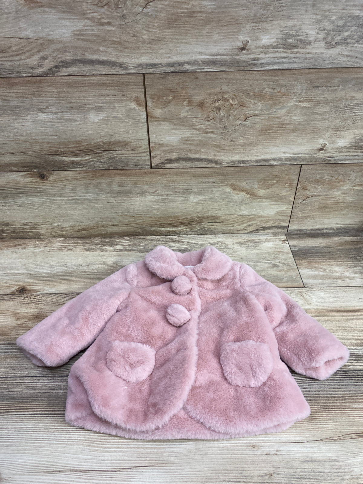 Mayoral Faux Fur Coat in Petal Pink sz 6-9m