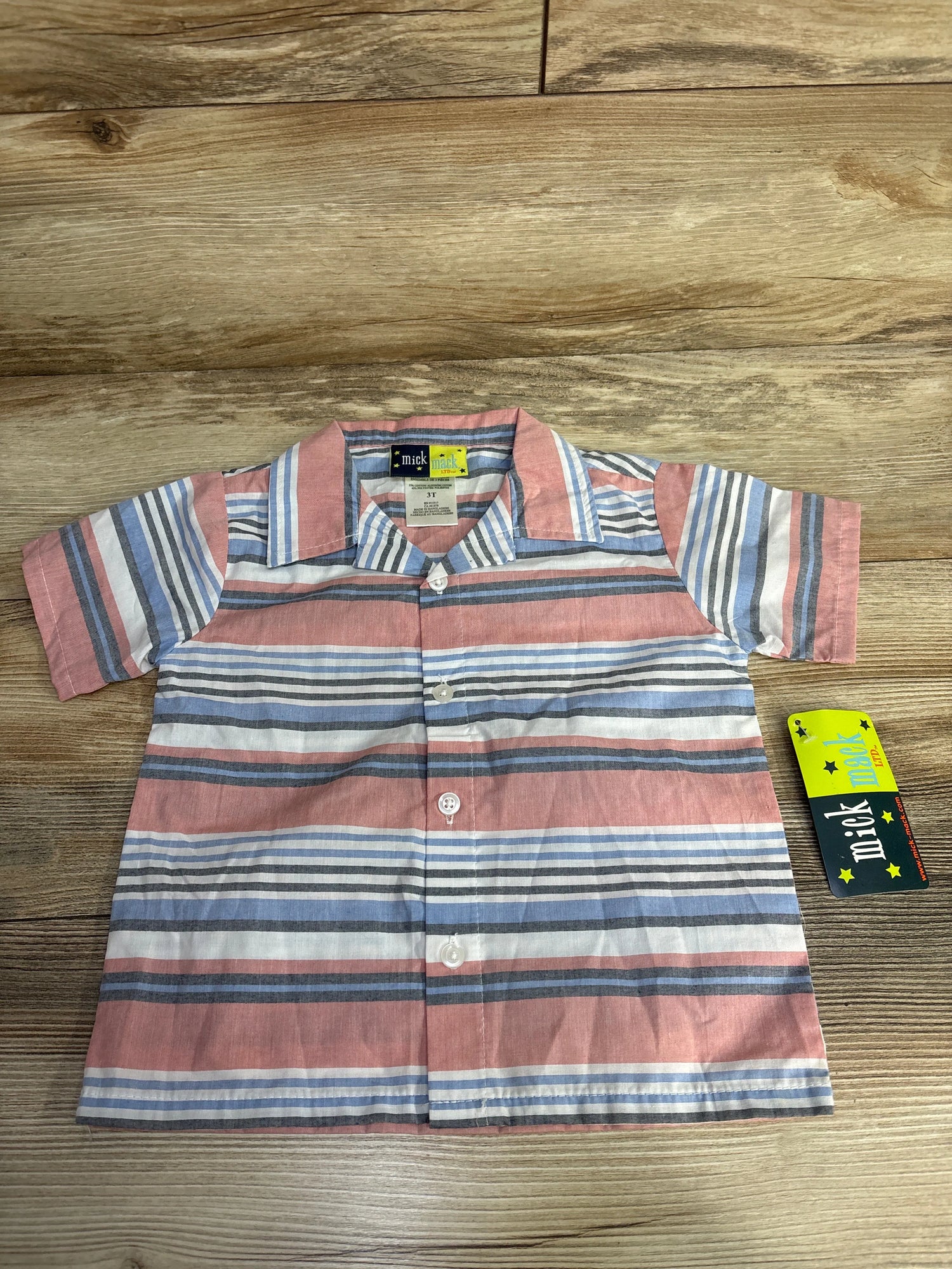 NEW Mick Mack Striped Button Up Shirt sz 3T