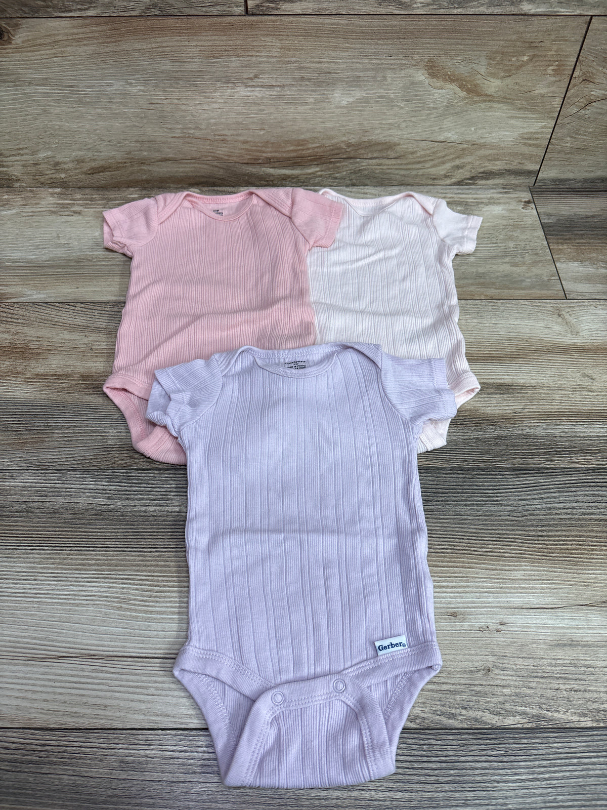 Gerber 3pk Bodysuits Pink sz 0-3m