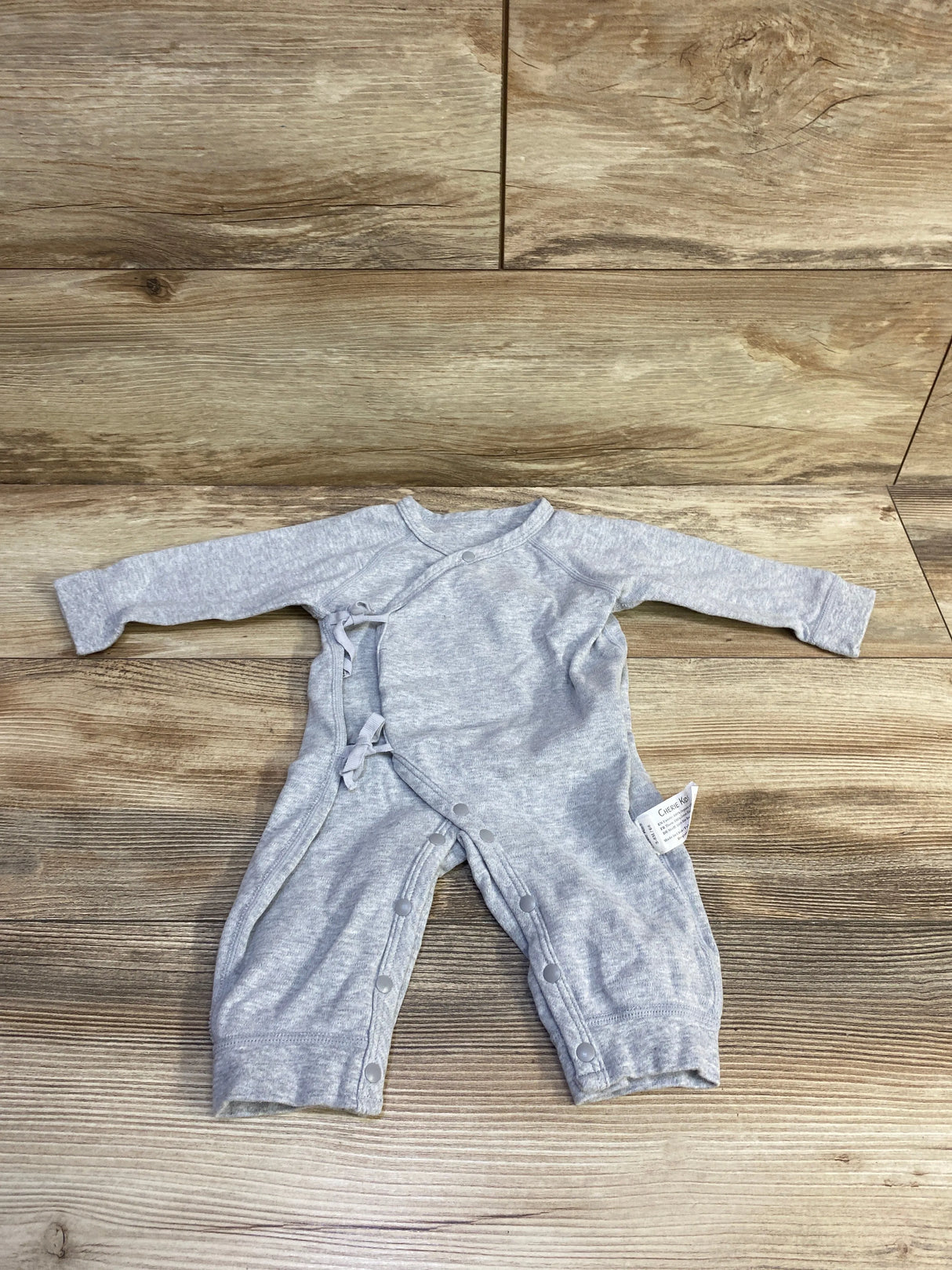 Cherie Kids Footless Kimono Sleeper Grey sz 3-6m