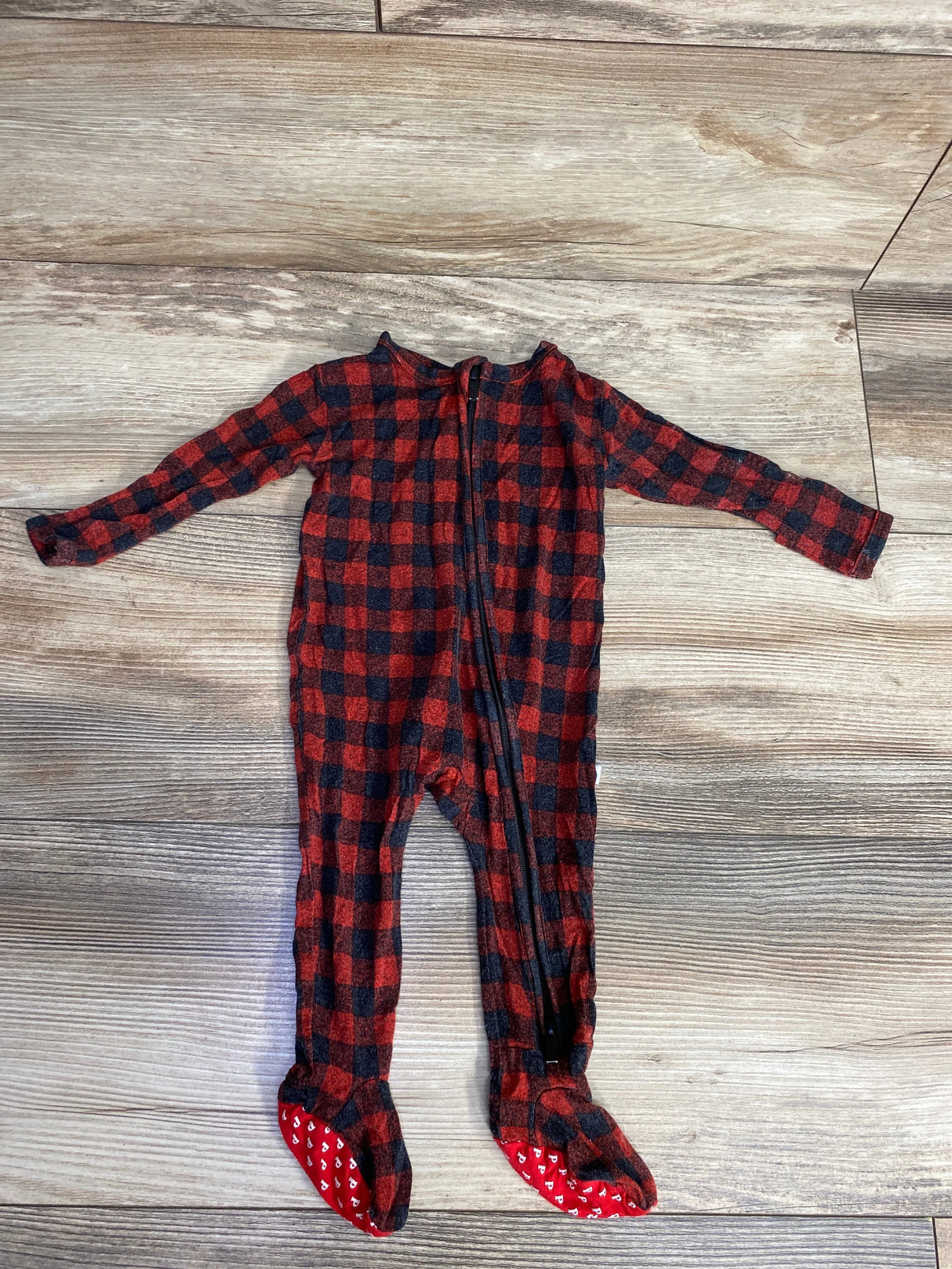 Posh P Buffalo Plaid Sleeper Red/Black sz 0-3m