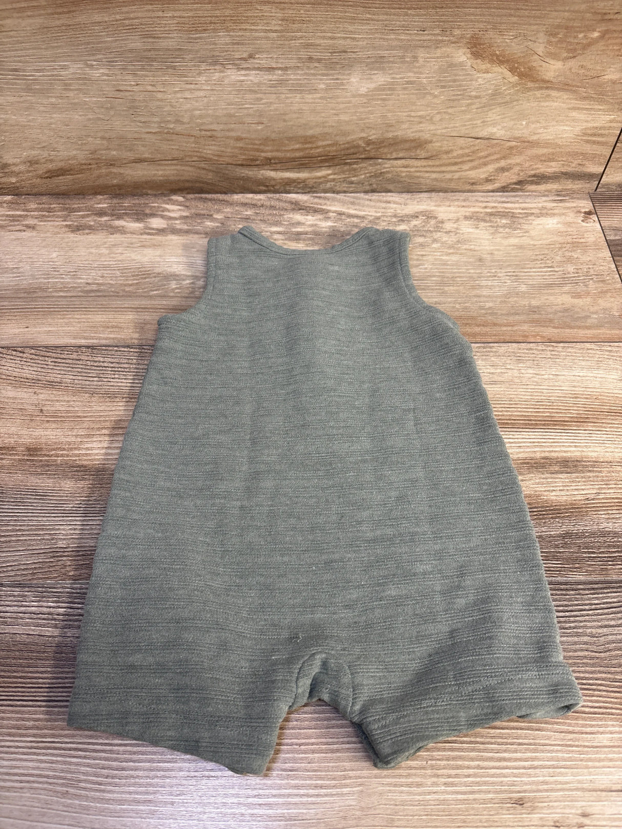Just One You Striped Henley Shortie Romper Green sz 6m
