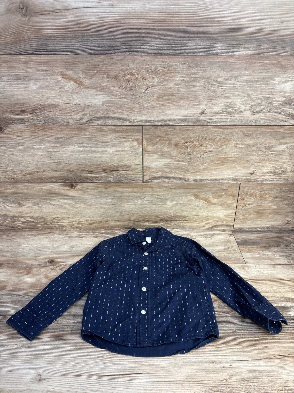 Children's Place Poplin Button Up Shirt Navy sz 4T