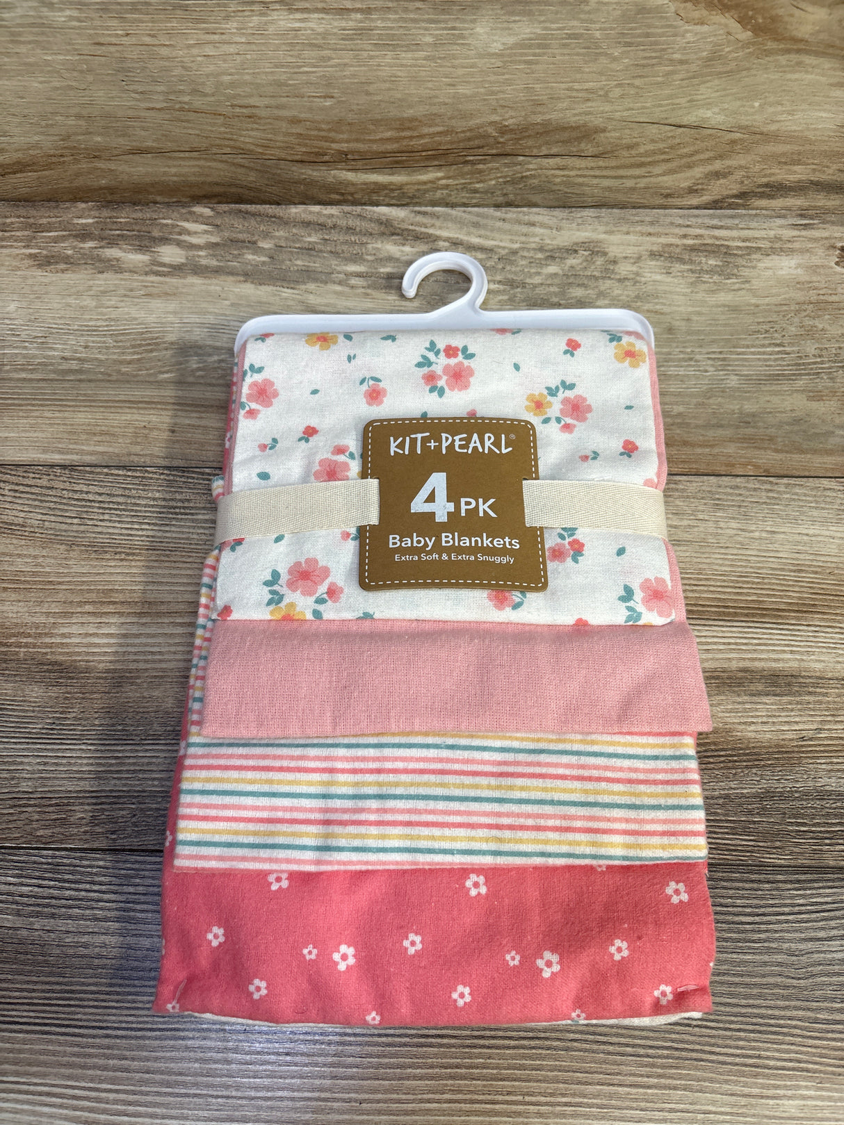 NEW Kit + Pearl 4pk Baby Blankets Peach