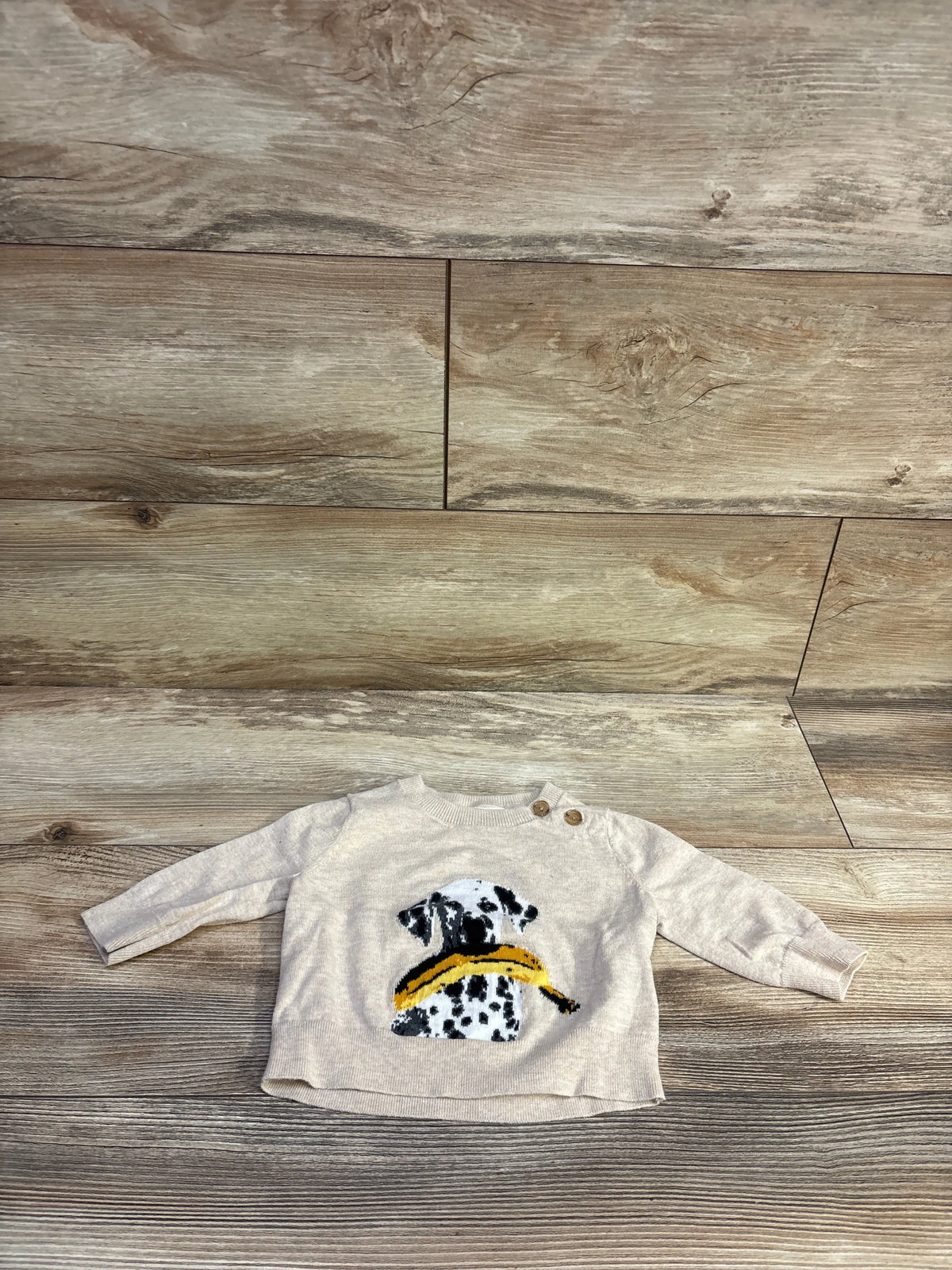 Banana Republic Intarsia-Knit Dalmatian Sweater Beige sz 6-12m