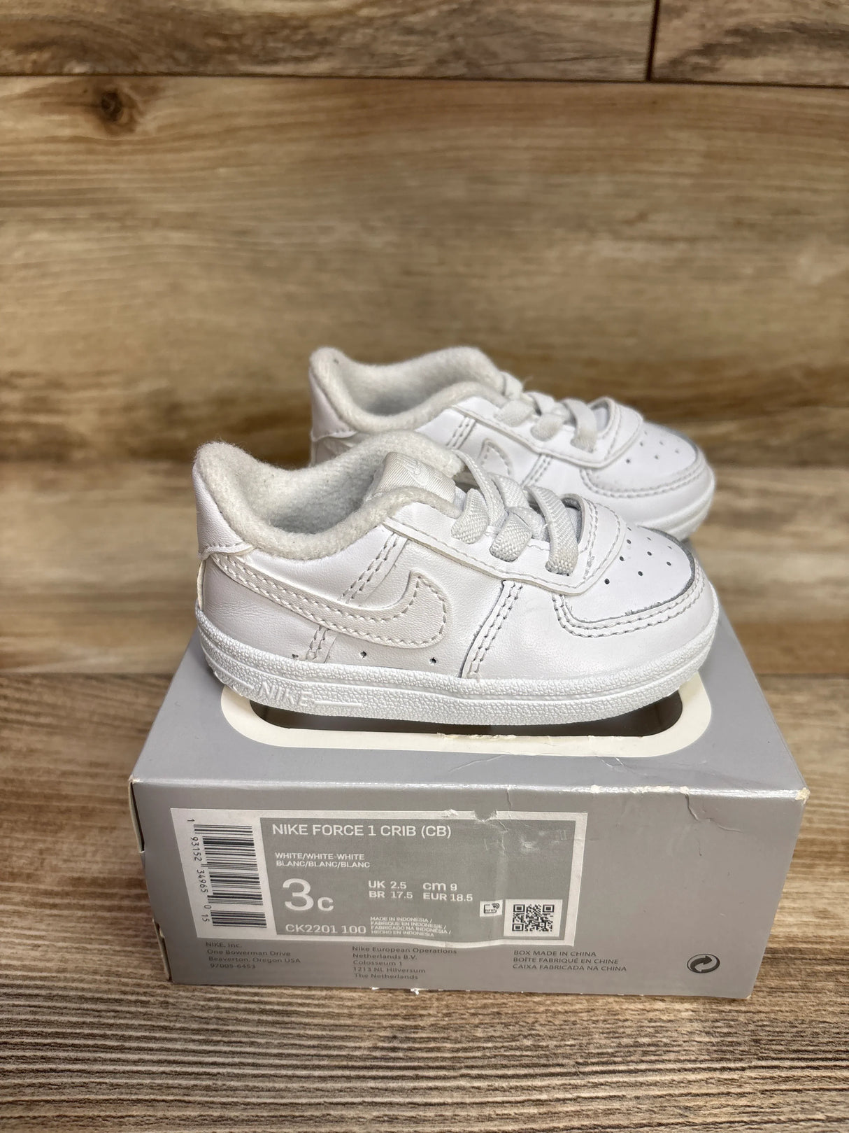 Nike Air Force 1 Crib White sz 3c