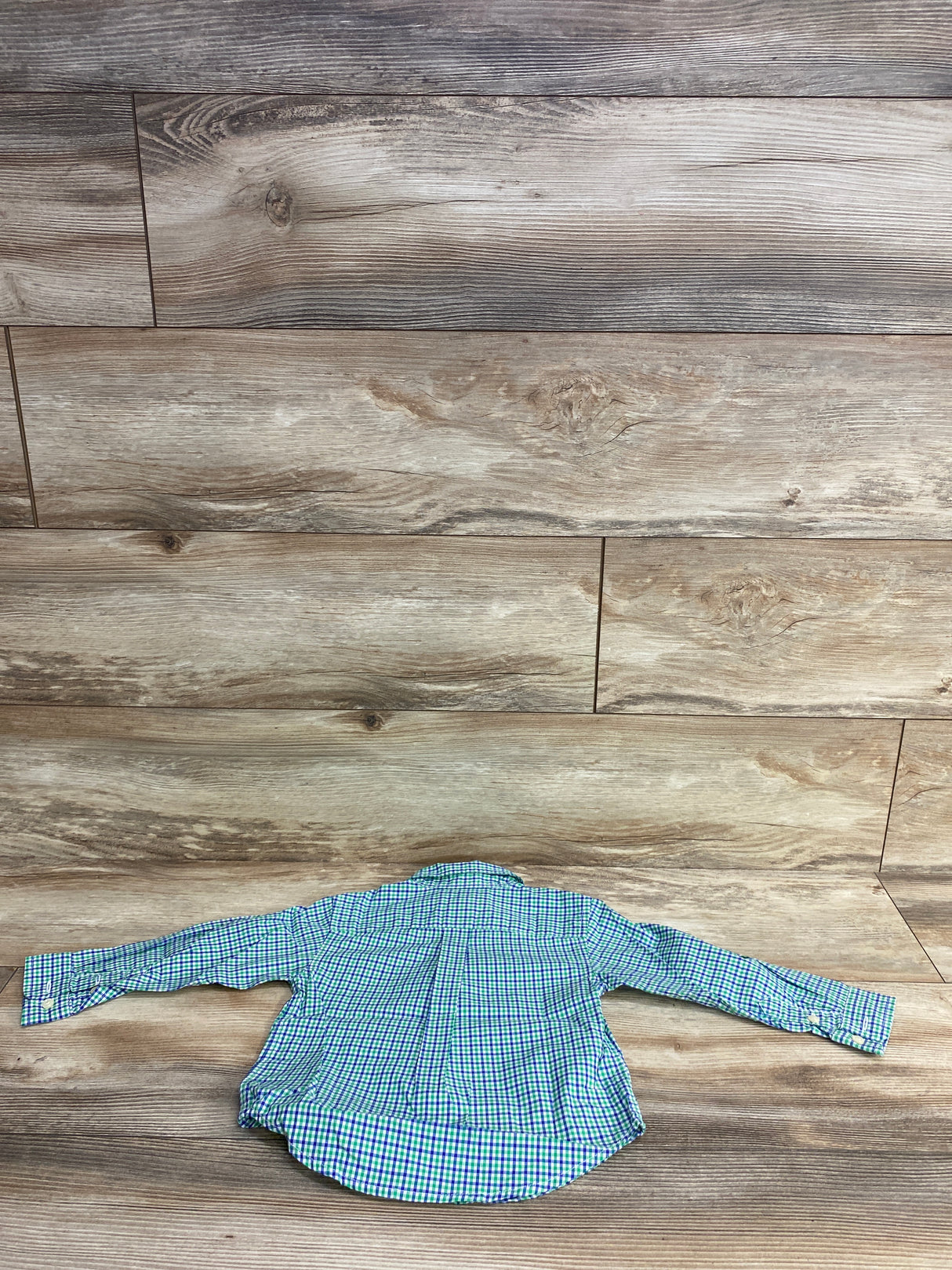 Ralph Lauren Gingham Button Up Shirt Green sz 18m