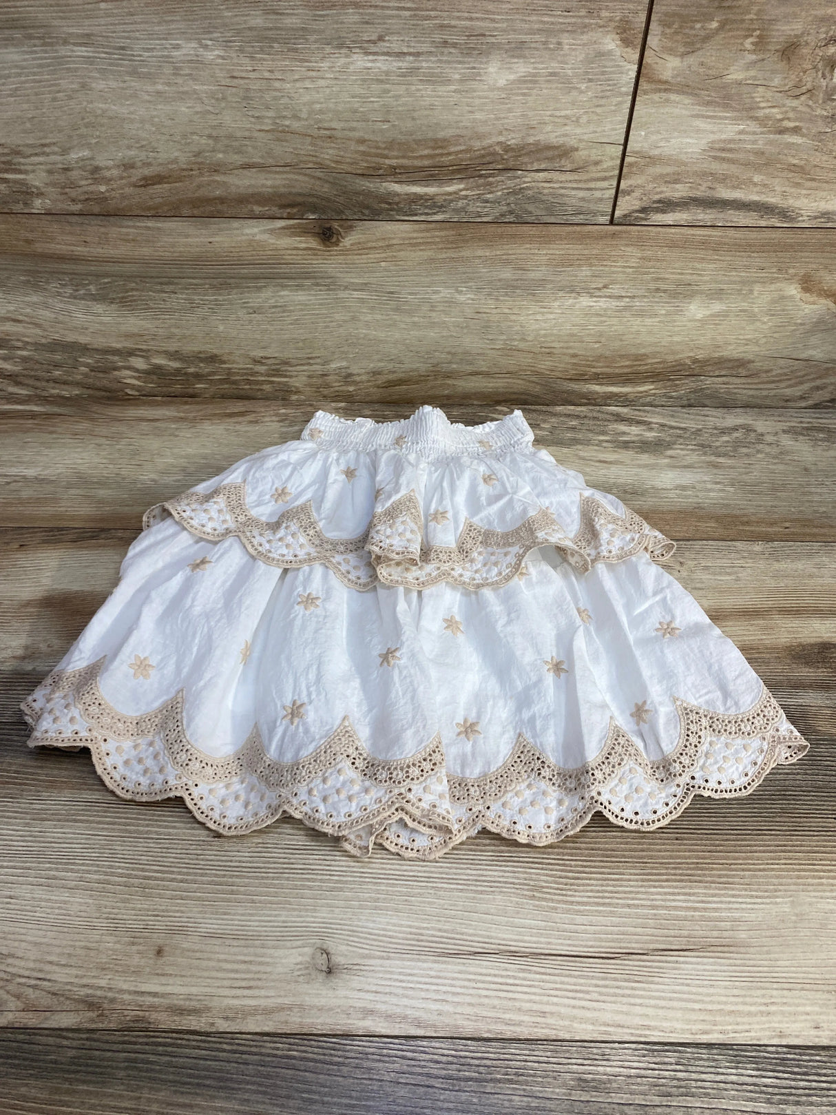 Kidichic Embroidered Tiered Skirt White sz 5T - Me n Mommy To Be