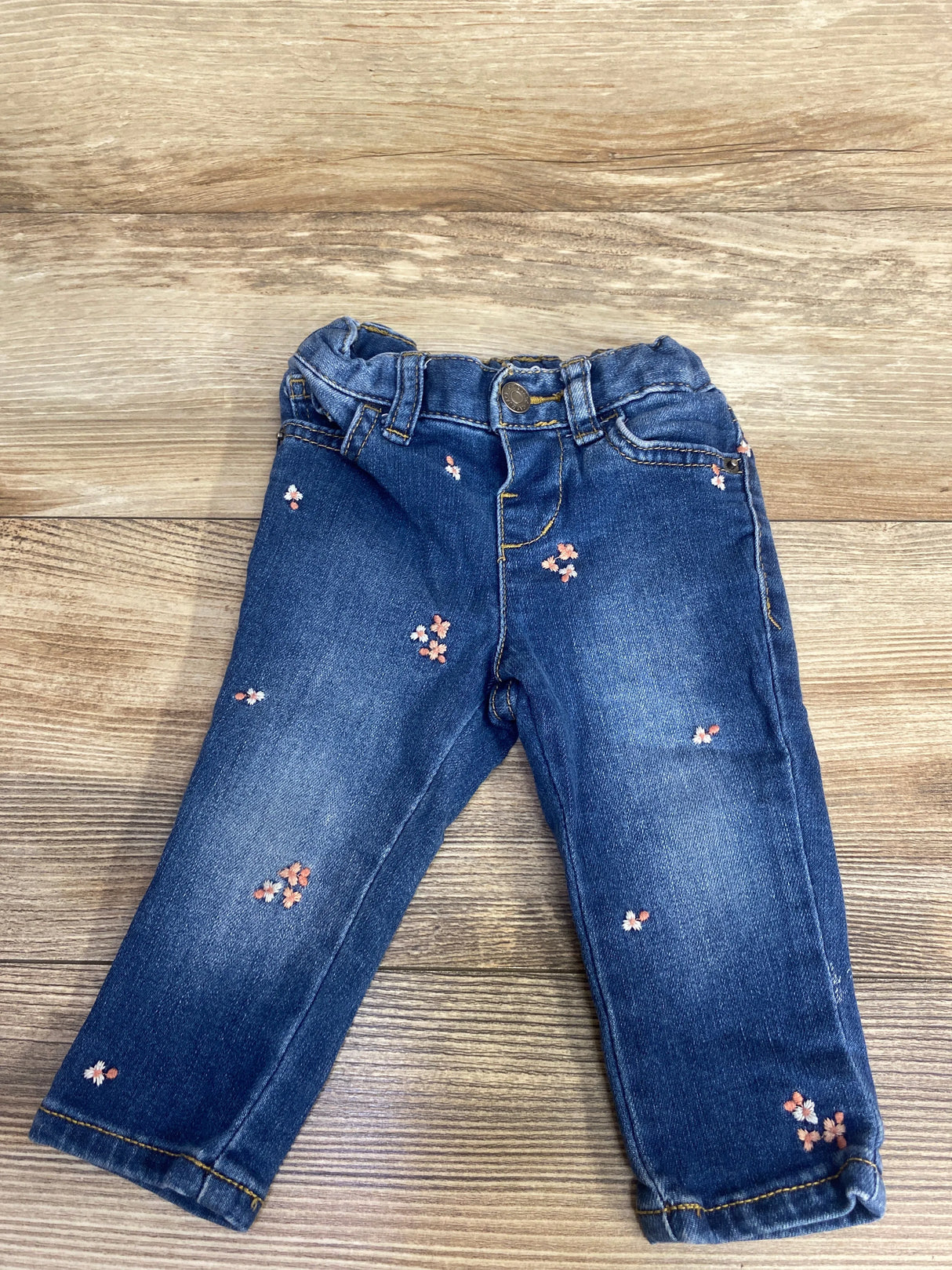 Cat & Jack Denim Embroidered Jeans Navy sz 12m