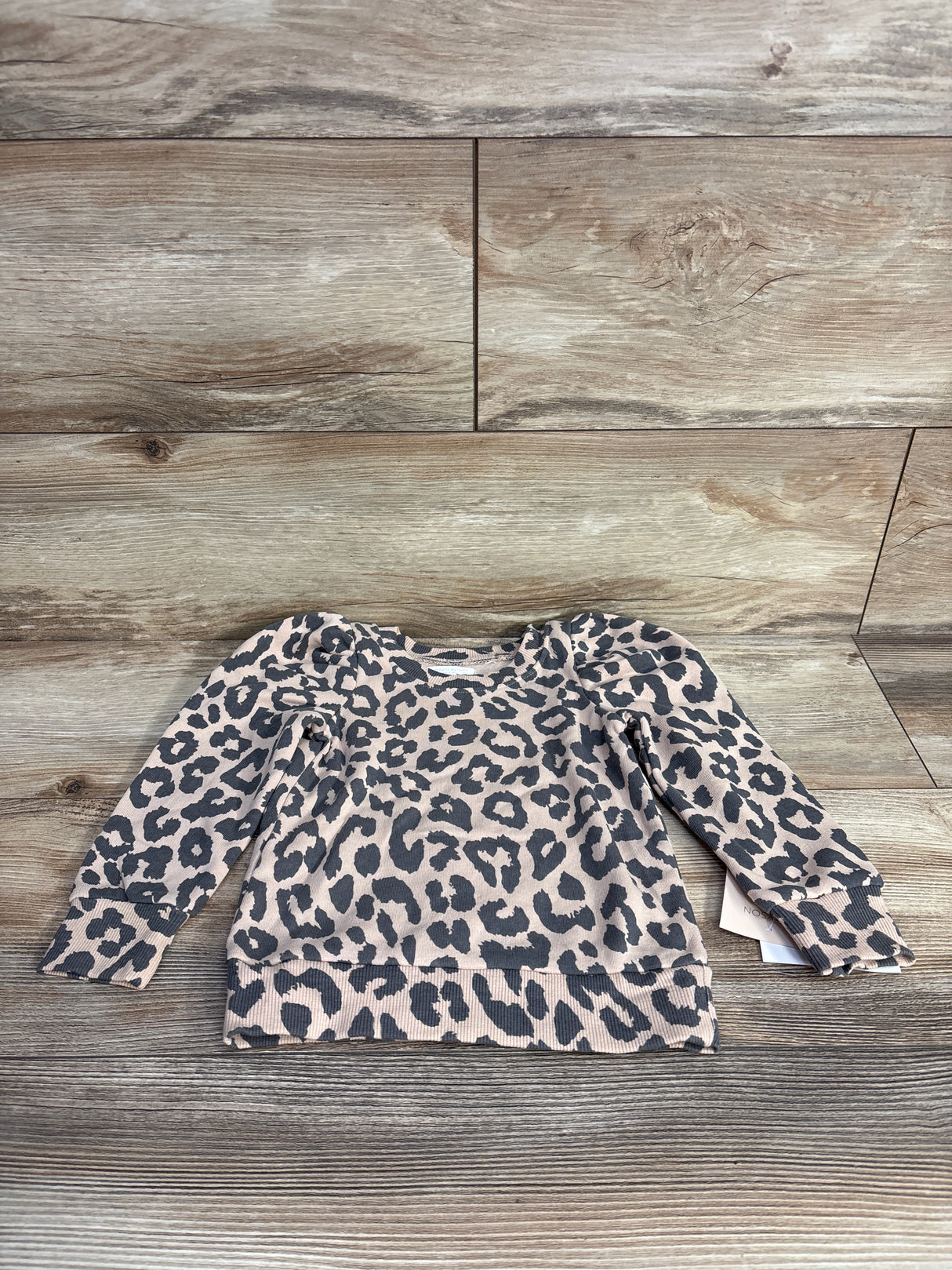 NEW Grayson Mini Leopard Print Puff Sleeve Shirt Brown sz 2T