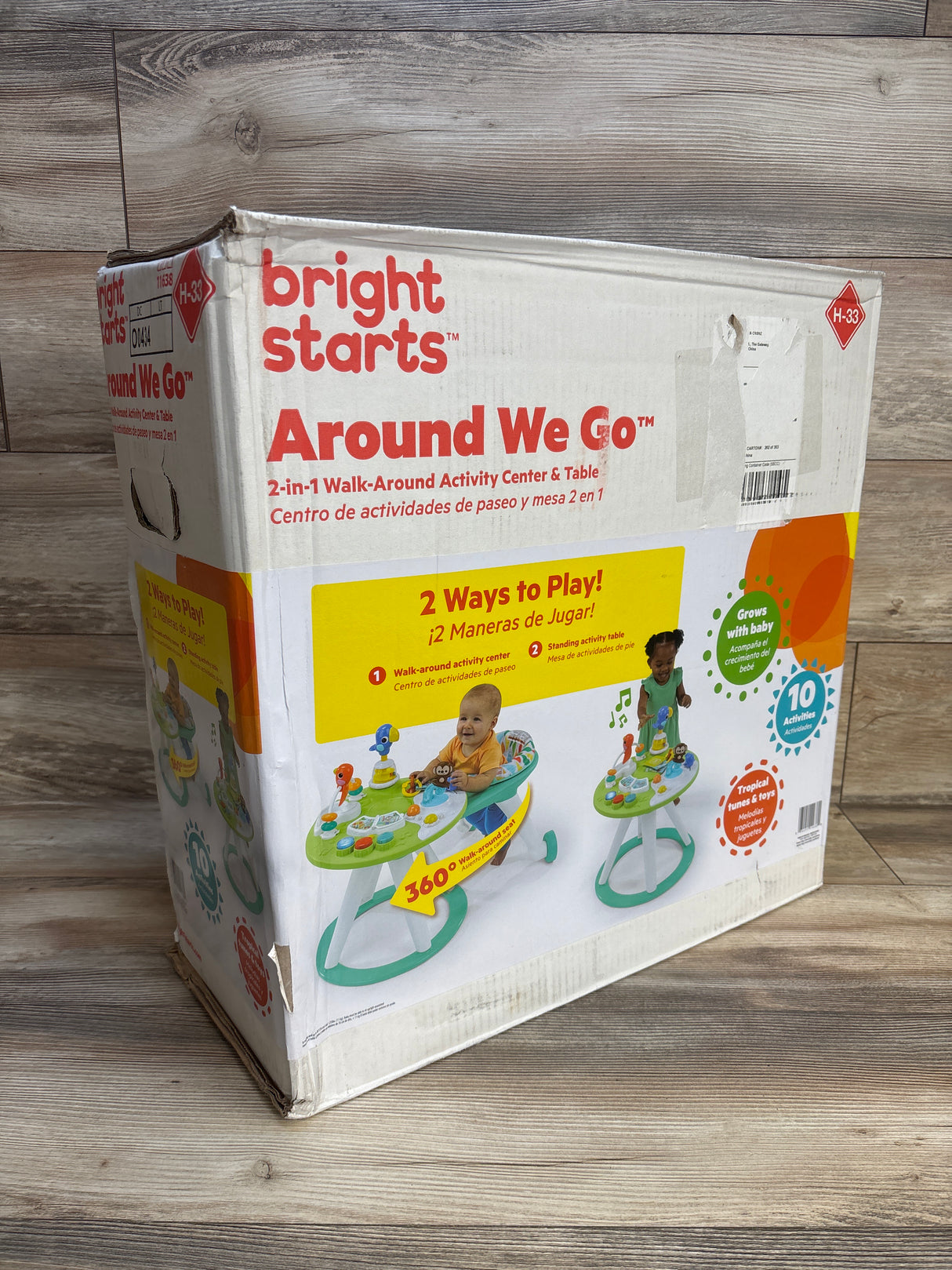 NEW Bright Starts Around We Go 2-in-1 Baby Walker Tropic Cool