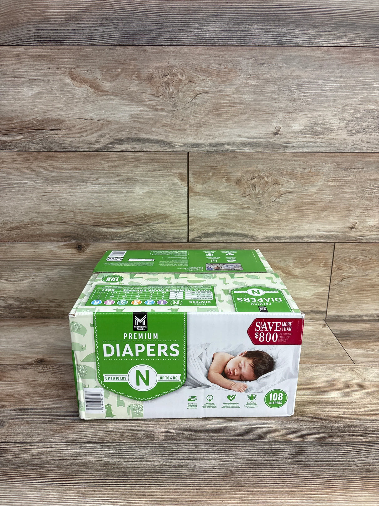 NEW Member's Mark Premium Diapers Size Newborn 108ct.