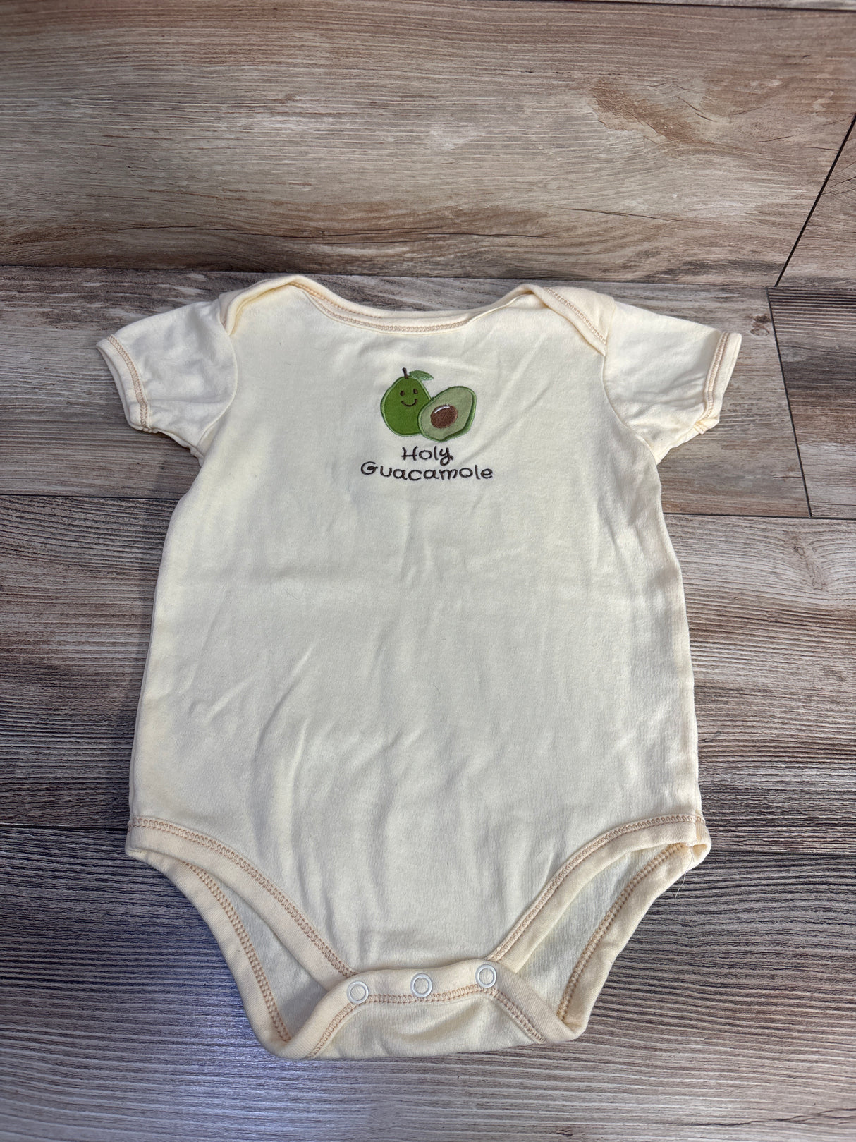 Touched By Nature Holy Guacamole Bodysuit Pale Yellow sz 24m