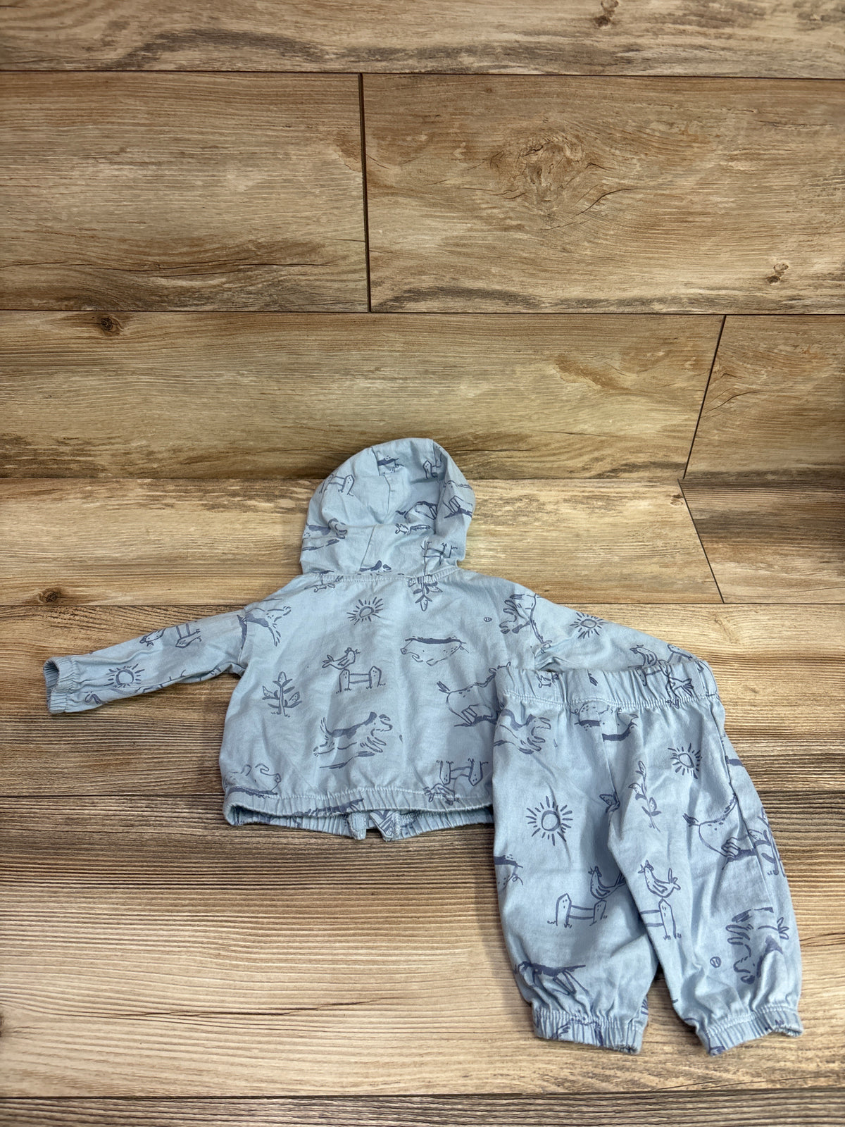 Carter's 2pc Zip-Up Jacket & Pants Set Blue sz 3m