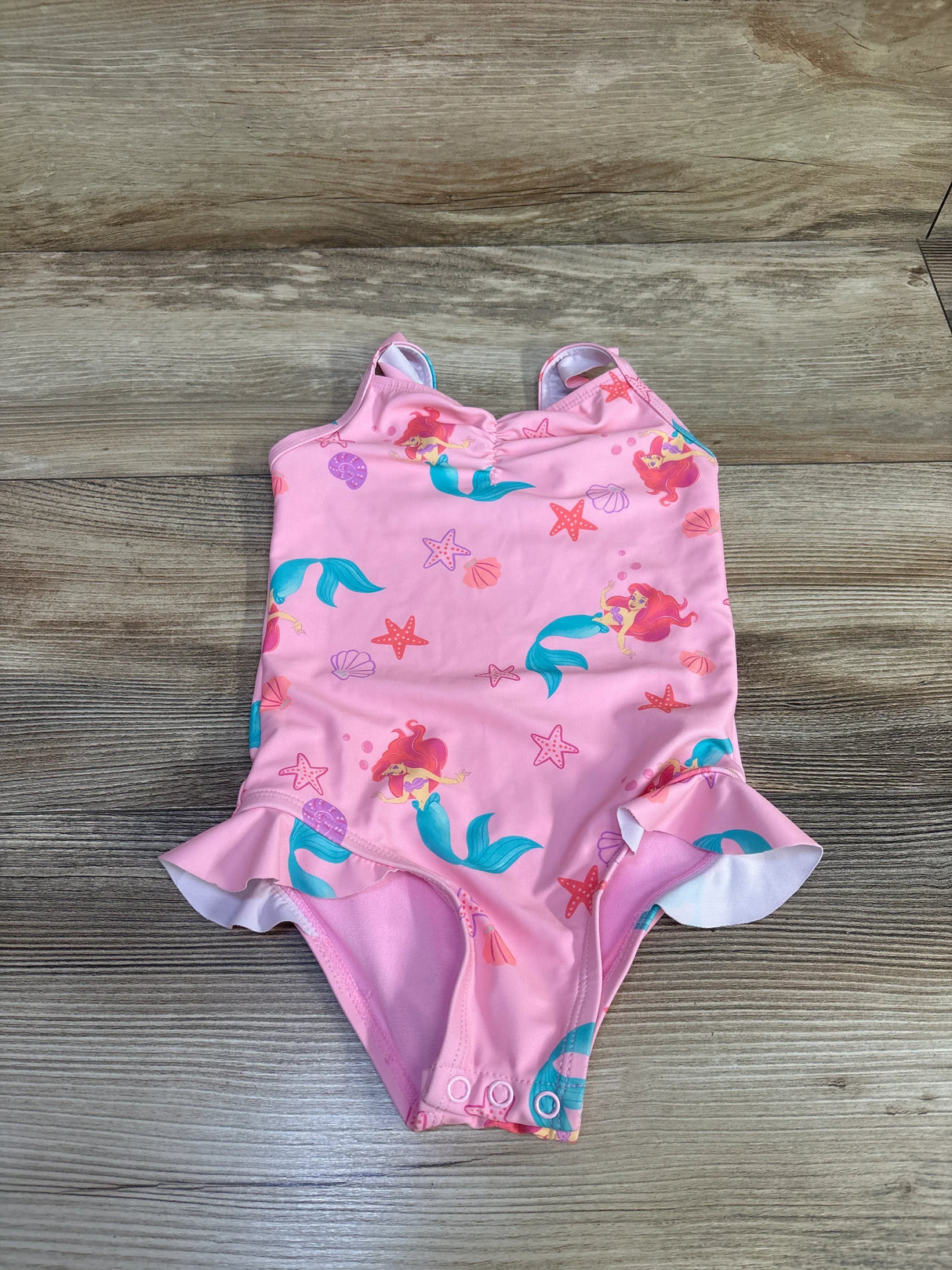 Jumping Beans x Disney The Little Mermaid Ruched 1pc Swimsuit Pink sz 2T