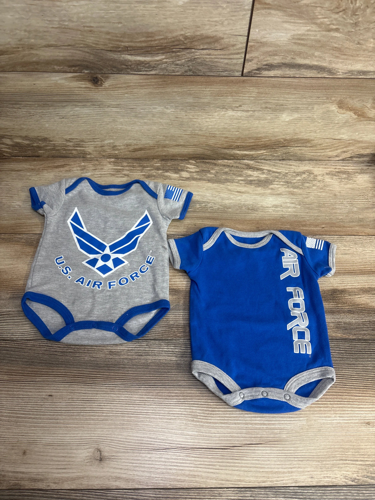 Tiny Trooper Air Force Baby 2pk Bodysuits Blue sz 0-3m