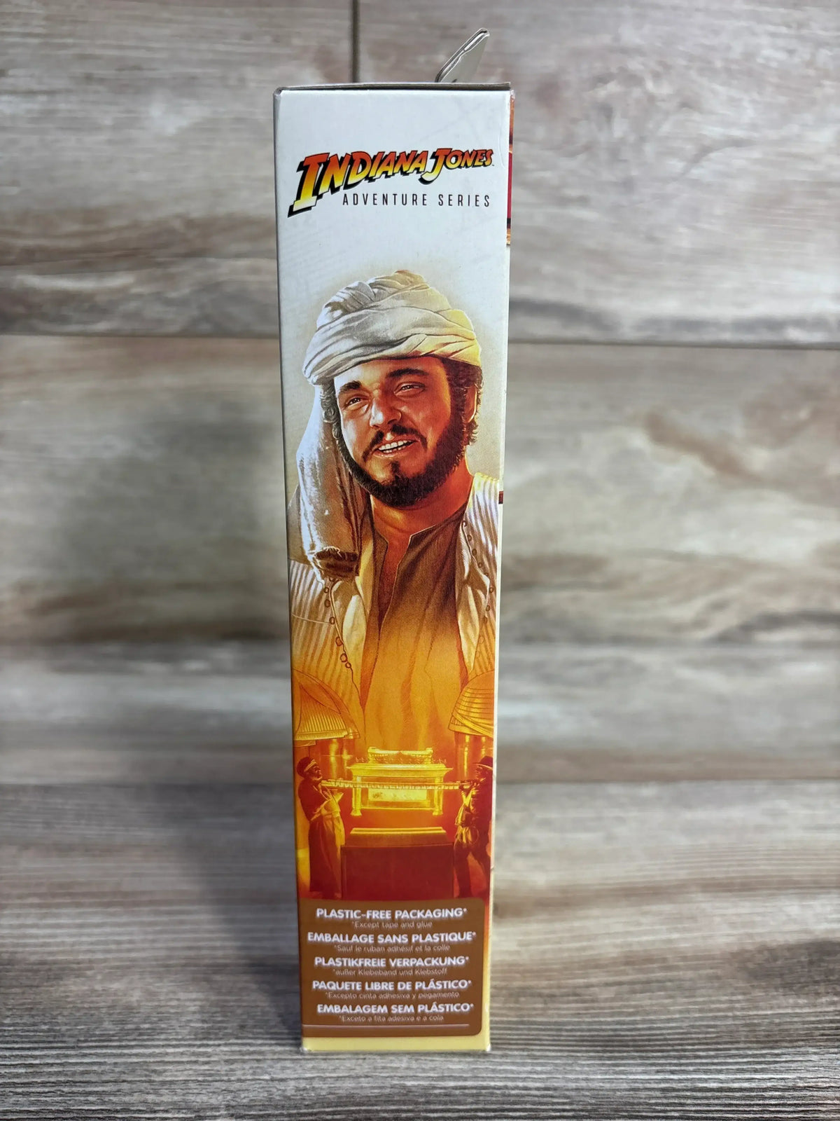 Indiana Jones Adventure Series box with bearded man in turban and Ark of the Covenant illustration