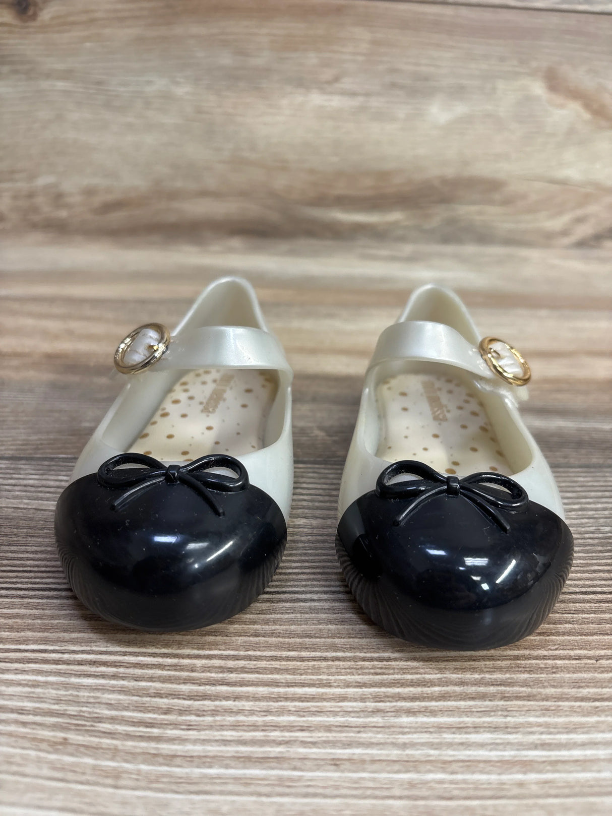 Mini Melissa Sweet Love Cap Toe Jelly Flats White sz 7c