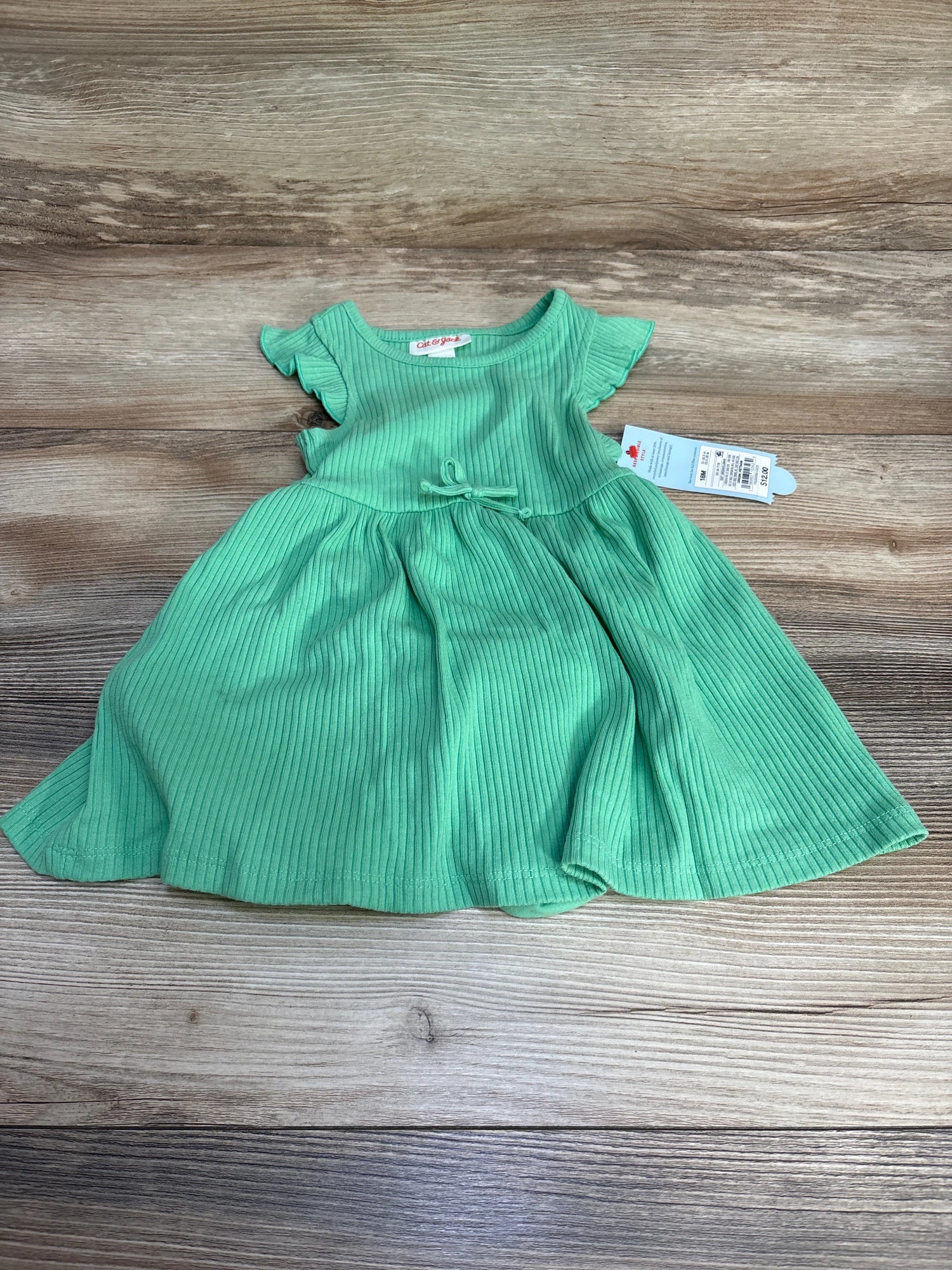 NEW Cat & Jack 2pc Ribbed Dress & Bloomers Green sz 18m - Me n Mommy To Be