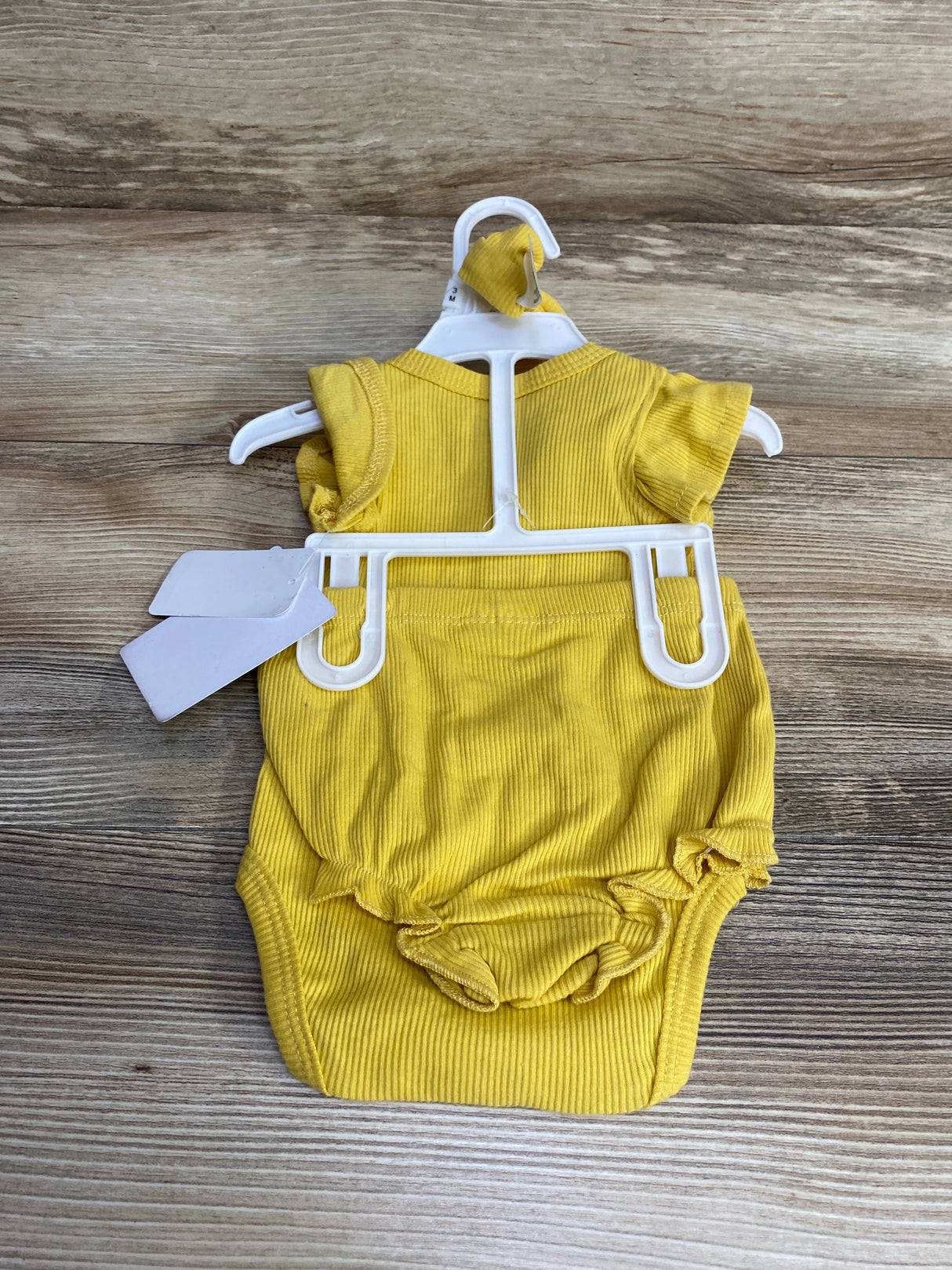 NEW Sterling Baby 3pc Ribbed Bodysuit Set Yellow sz 3m - Me n Mommy To Be
