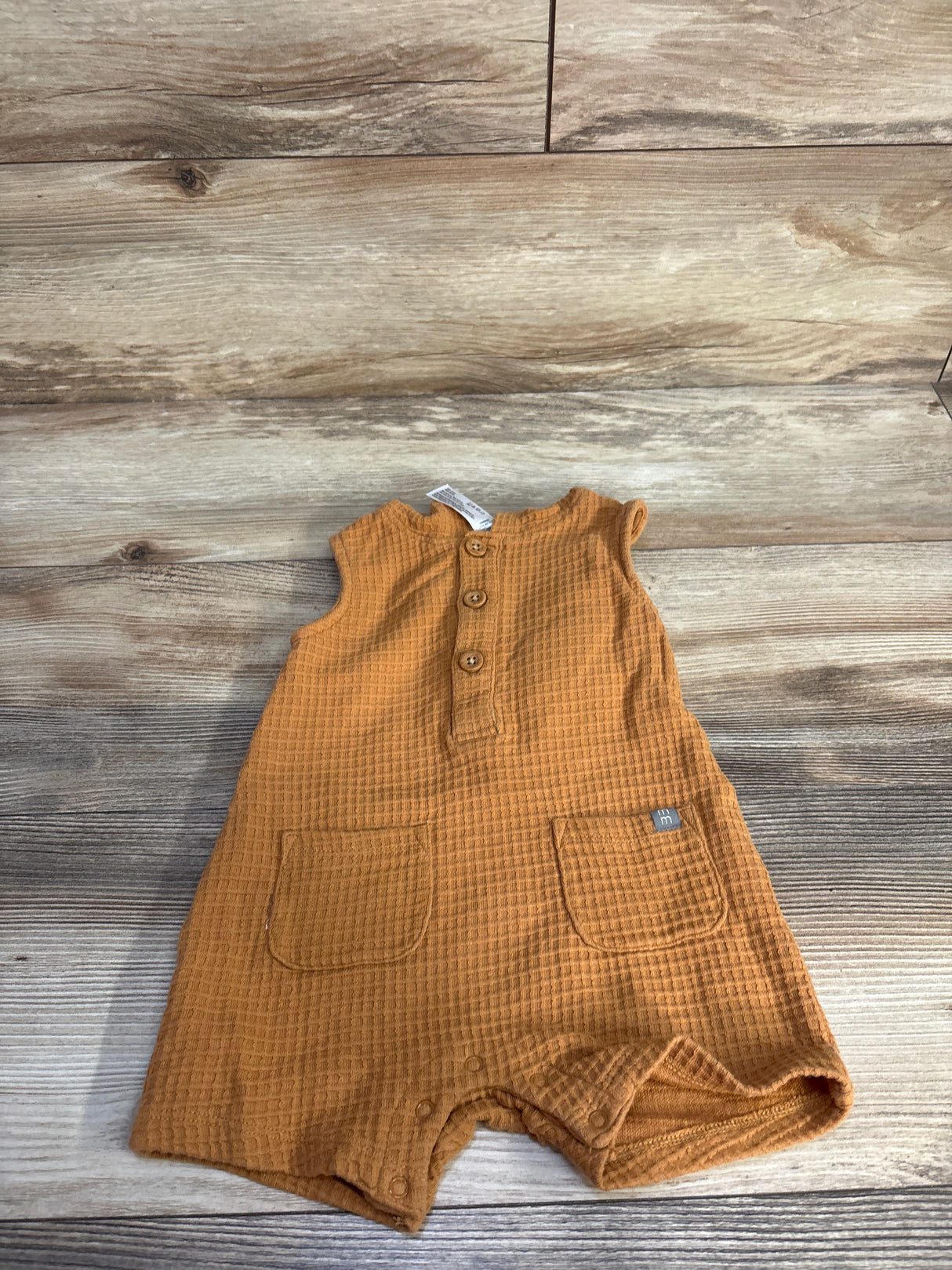 Modern Moments Hooded Henley Romper Orange sz 12m
