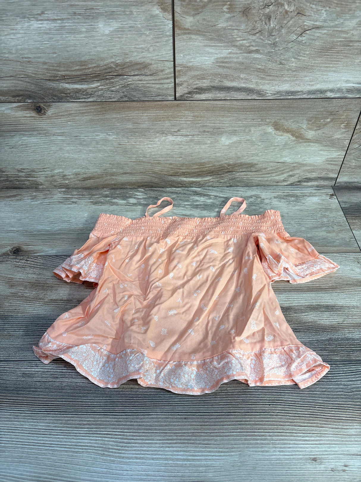 Art Class Floral Cold Shoulder Top Peach sz 4T - Me n Mommy To Be
